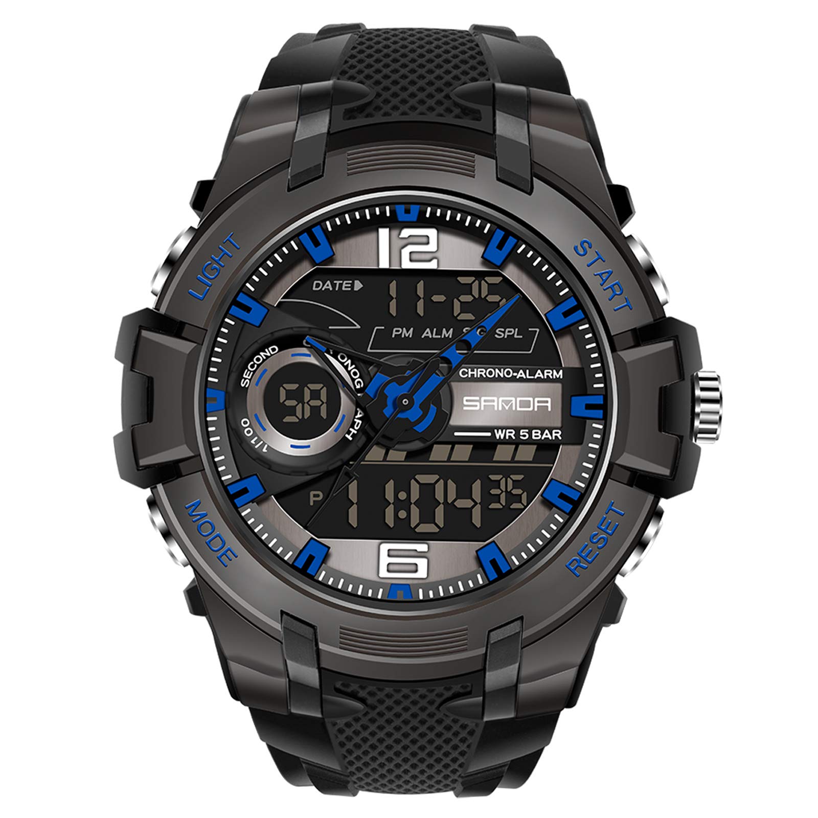 RORIOS Men's Digital Quartz Sports Watch - Waterproof Chronograph Wristwatch with Alarm & Timer - Perfect for Running, Gym, Outdoor Activities & Daily Wear