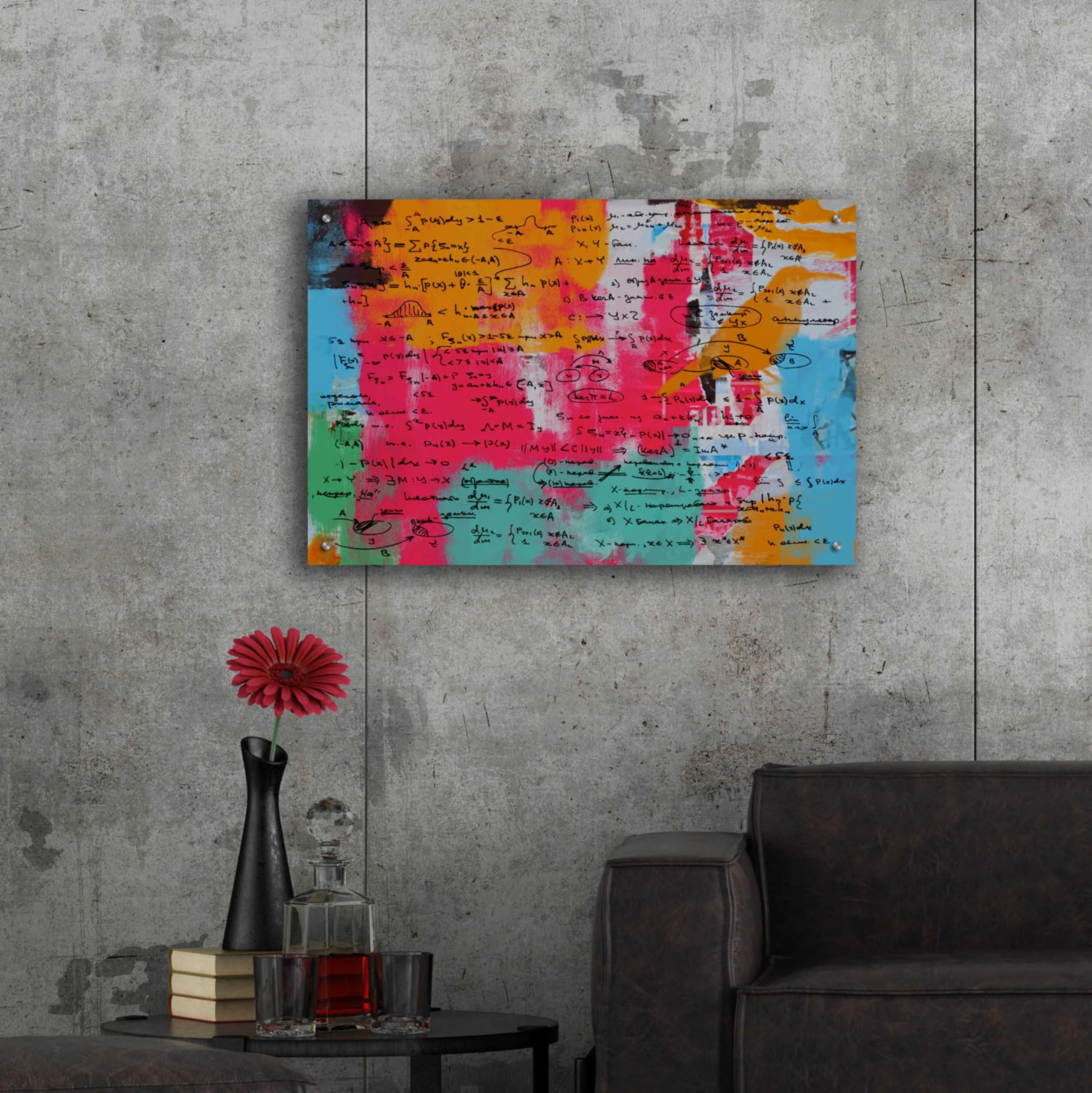 Abstract Colorful Flows 2 Acrylic Glass Wall Art by Irena Orlov - 36x24 Inches Modern Home Decor for Living Room, Bedroom & Office