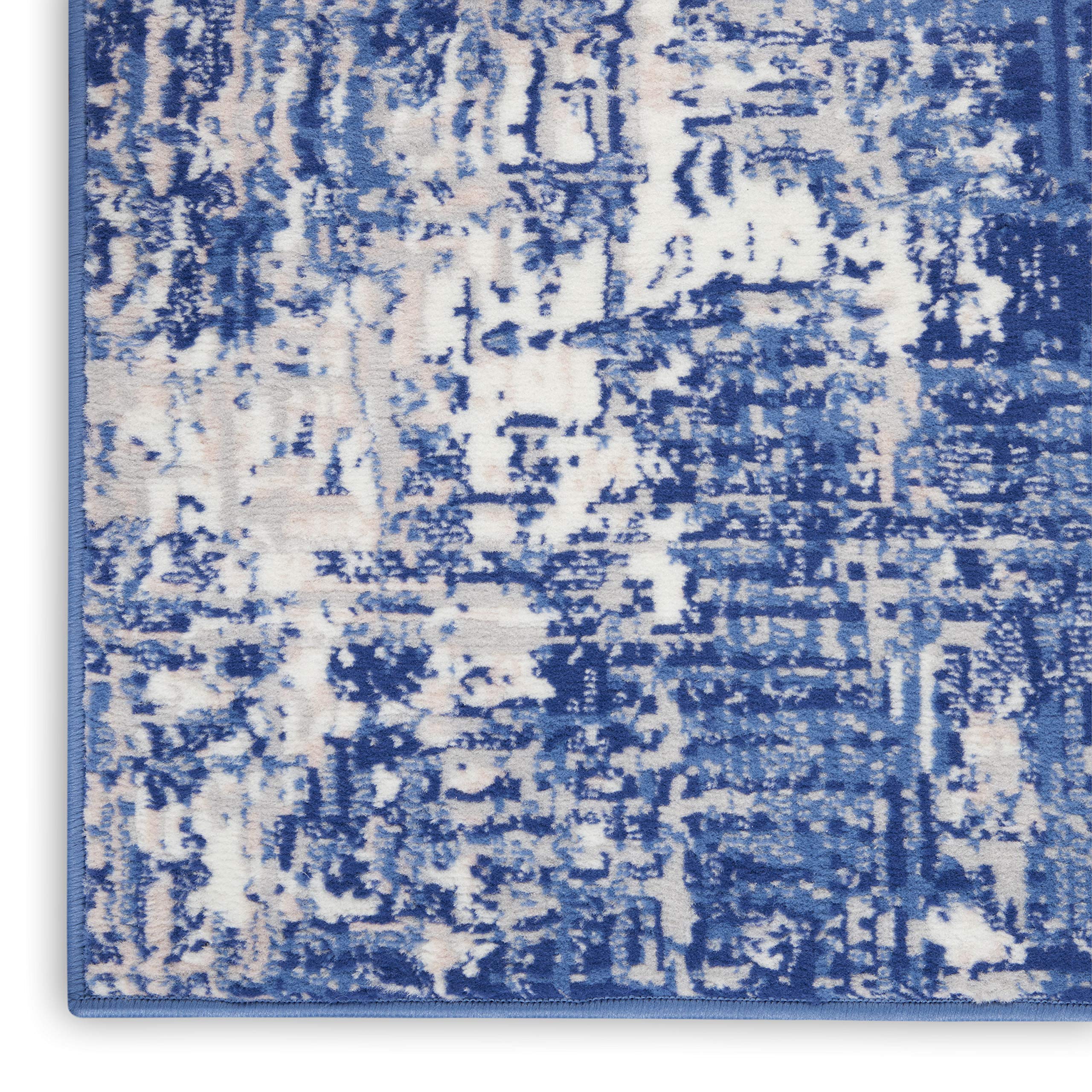 Nourison Whimsicle Blue Ivory 3' x 5' Area Rug - Artistic Contemporary Design, Easy-Cleaning & Non-Shedding - Perfect for Bedroom, Living Room, Dining Room & Kitchen Decor (3x5 Feet) - Ideal for Home, Office & Apartment Flooring