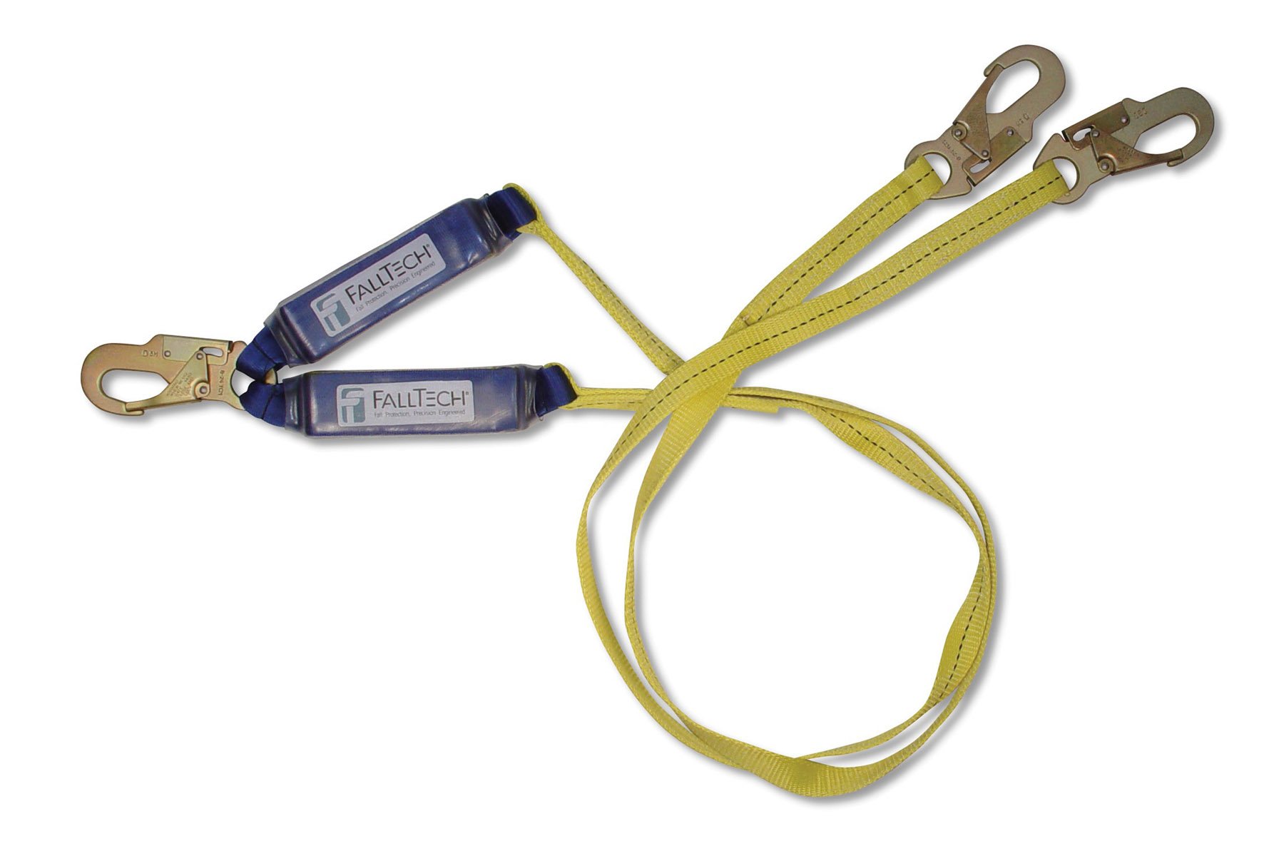 FallTech 826084 ClearPack 4-Foot Y-Leg Shock Absorbing Lanyard - ANSI Compliant Fall Protection Safety Harness for Construction & Roofing Work