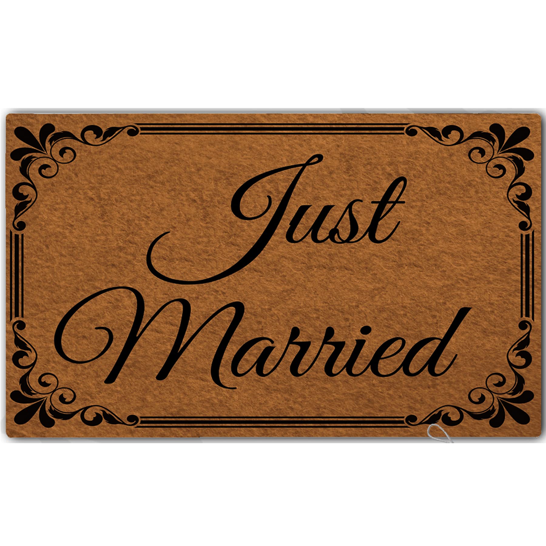 Just Married Doormat - Funny Non-Slip Welcome Mat for Newlyweds (30x18 Inch) | Machine Washable Non-Woven Fabric | Perfect for Wedding Gifts & Front Door Decor