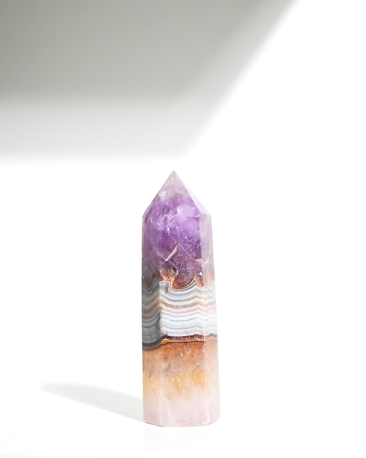 Natural Crazy Lace Agate Amethyst Crystal Tower - Healing Stone for Meditation, Yoga & Home Decor | Spiritual Energy Generator for Office Desk & Sacred Space