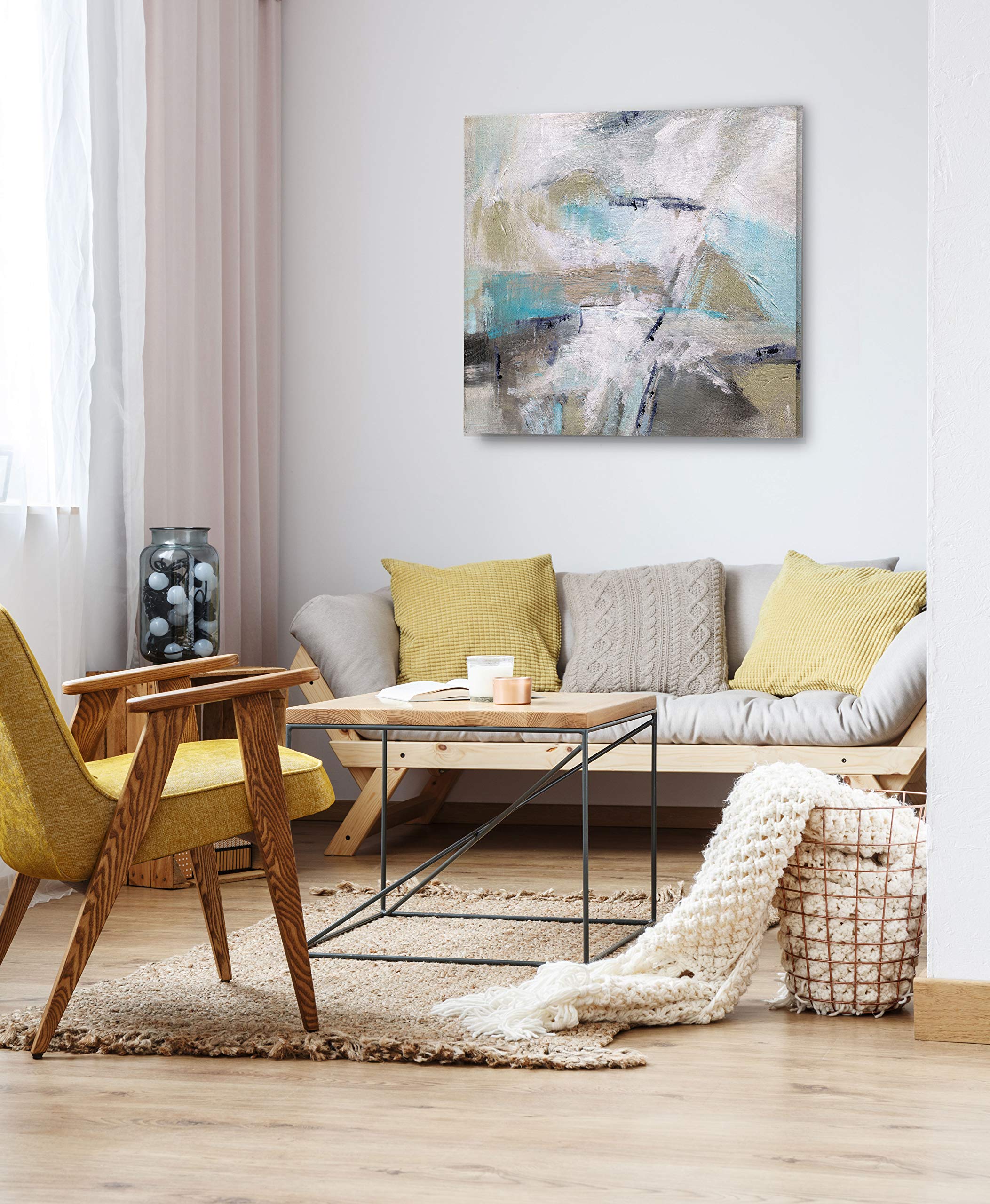 Wexford Home Perdendicular Gallery Wrapped Canvas Wall Art - Modern Abstract Painting for Living Room, Bedroom & Office Decor