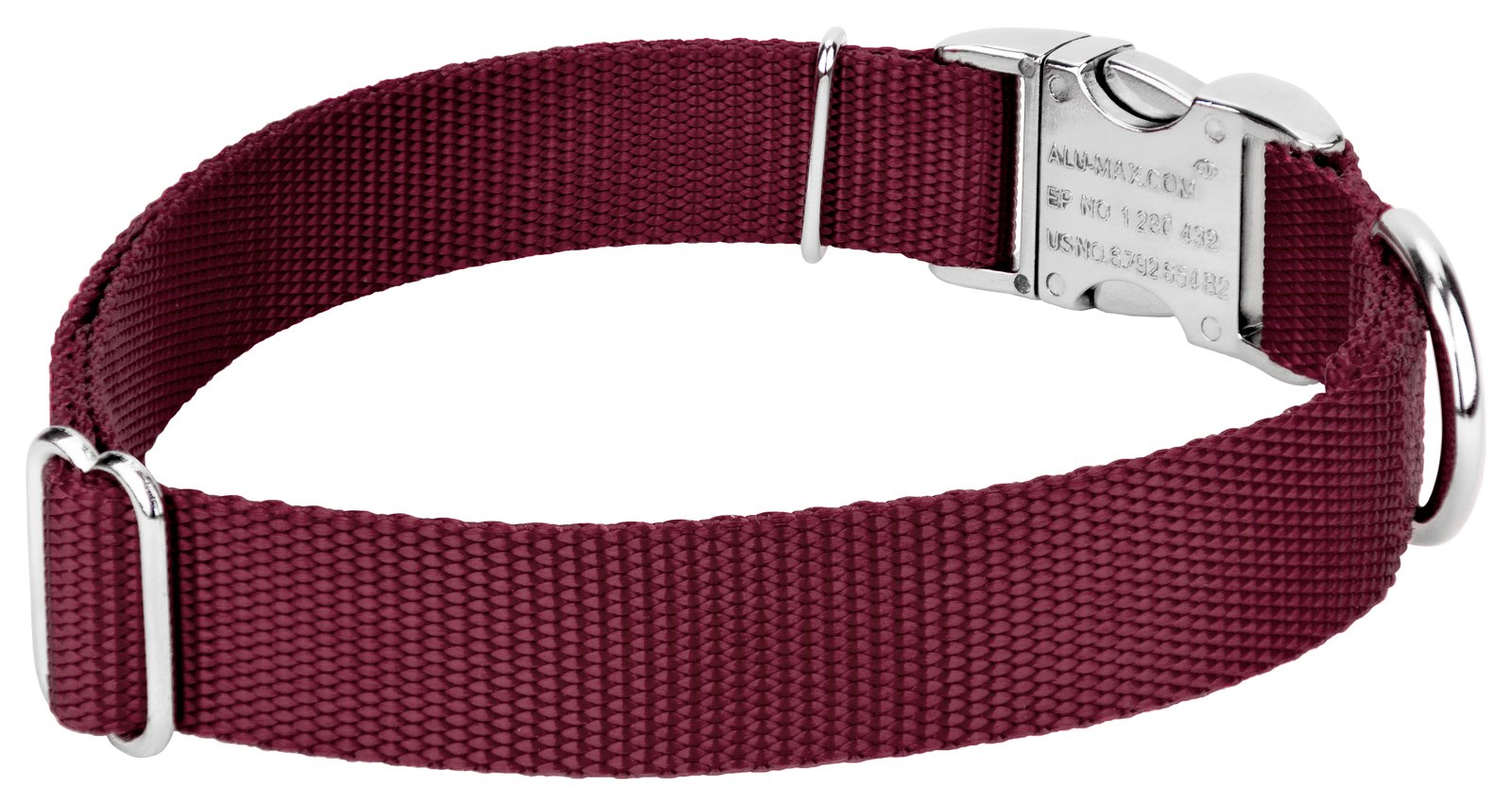 Country Brook Petz Premium Nylon Dog Collar and Leash Set - Adjustable for Small, Medium & Large Dogs, 3/4 Inch Width, Burgundy (30+ Vibrant Colors) - Perfect for Walking, Training & Outdoor Adventures