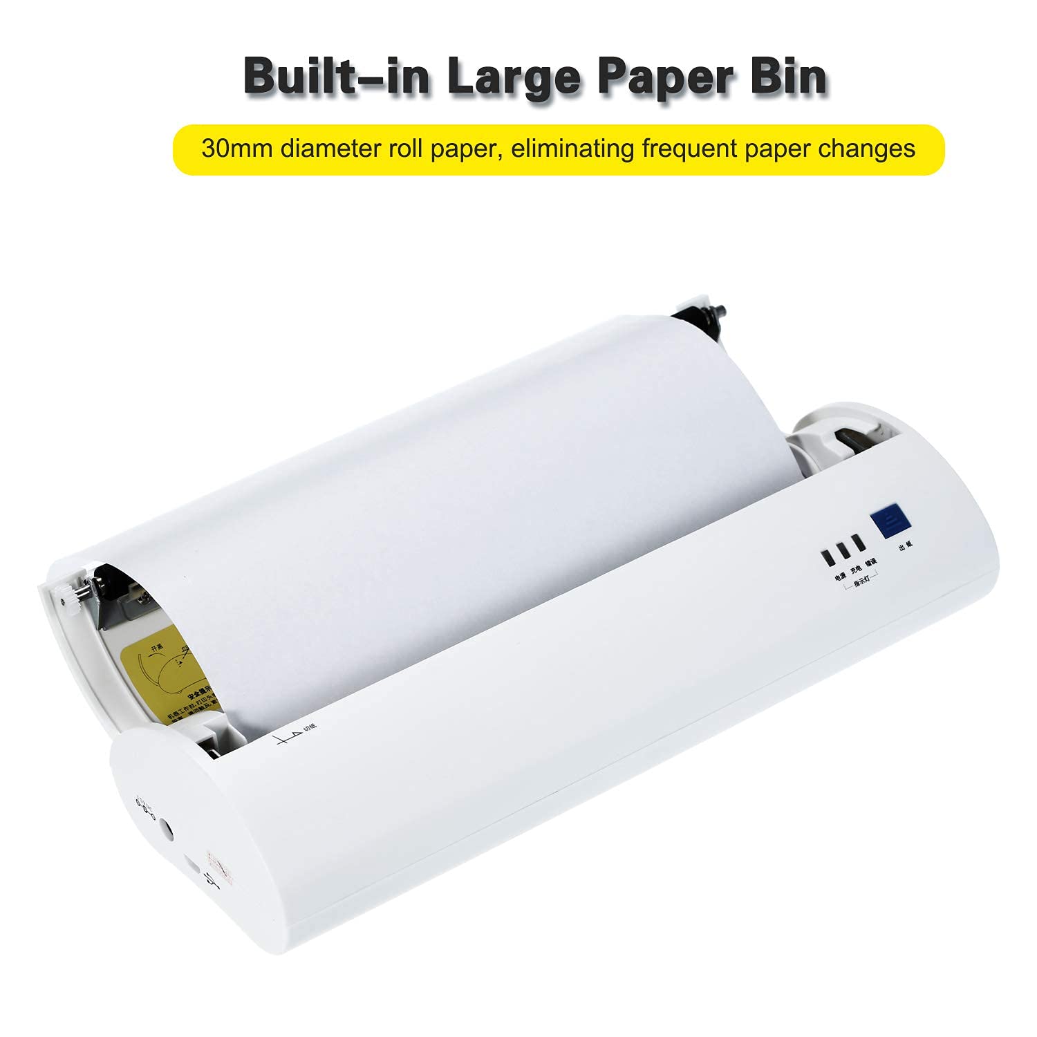 OHHG A4 Portable Thermal Printer - 210mm Mini Mobile Photo Printer with 203DPI, Bluetooth & USB Connectivity for Windows - Perfect for Receipts, Labels & On-the-Go Printing