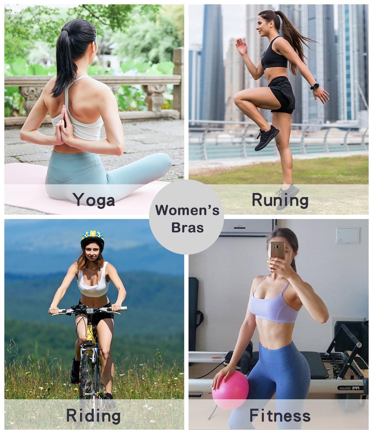 Comper Y Back Sports Bra for Women - Low Impact Racerback Workout Bra with Removable Pads - Yoga, Pilates & Lounge Wear - Comfortable Thin Straps for Active Lifestyle