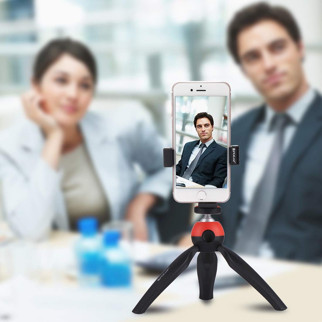 PULUZ 360° Rotating Phone Clamp Holder for iPhone, Samsung, Huawei - Perfect for Vlogging & Live Streaming