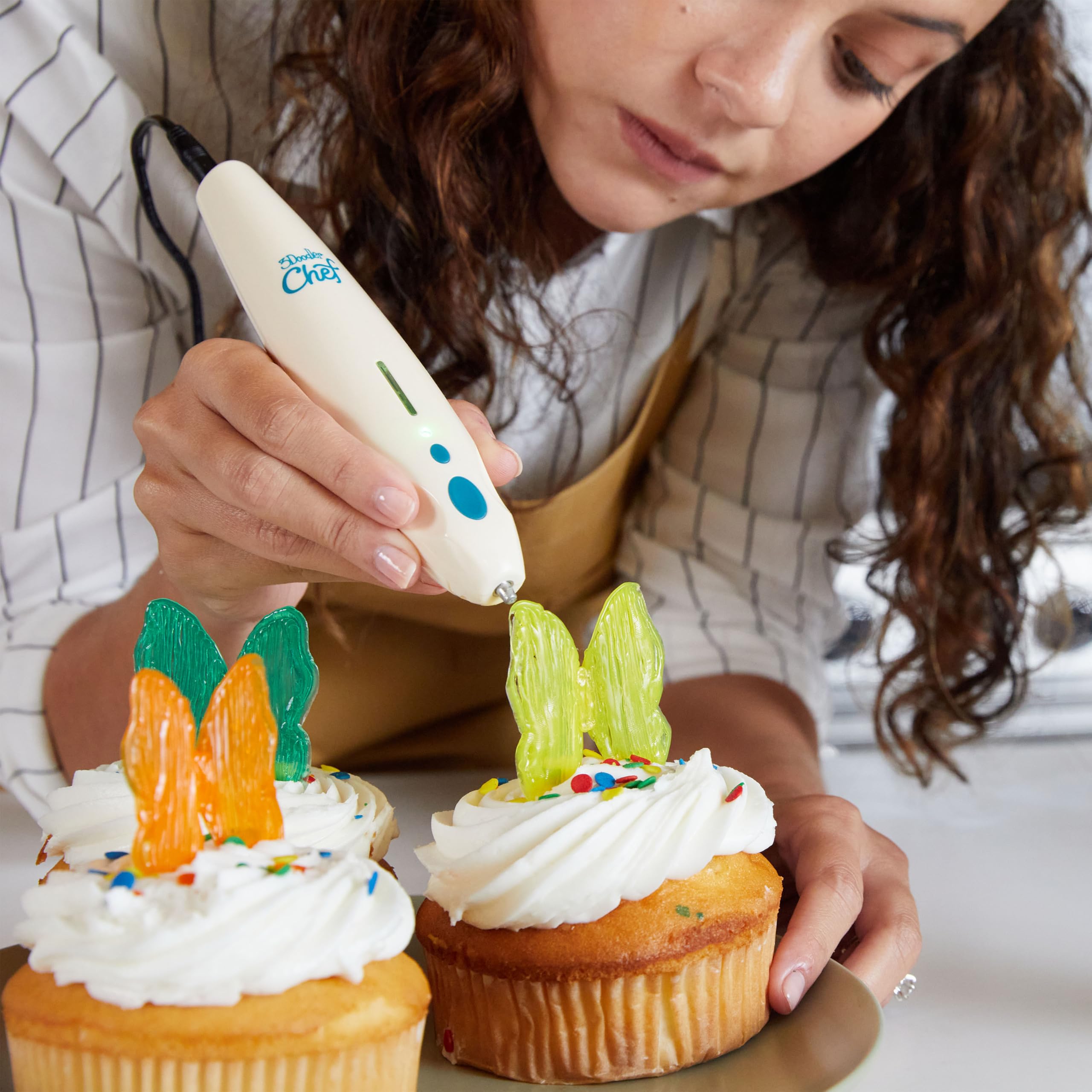 3Doodler Chef 3D Candy Pen Set with Refillable Candy Capsules - Vegan-Friendly 3D Food Printer for Baking, Cake Decorating & Creative Dessert Making