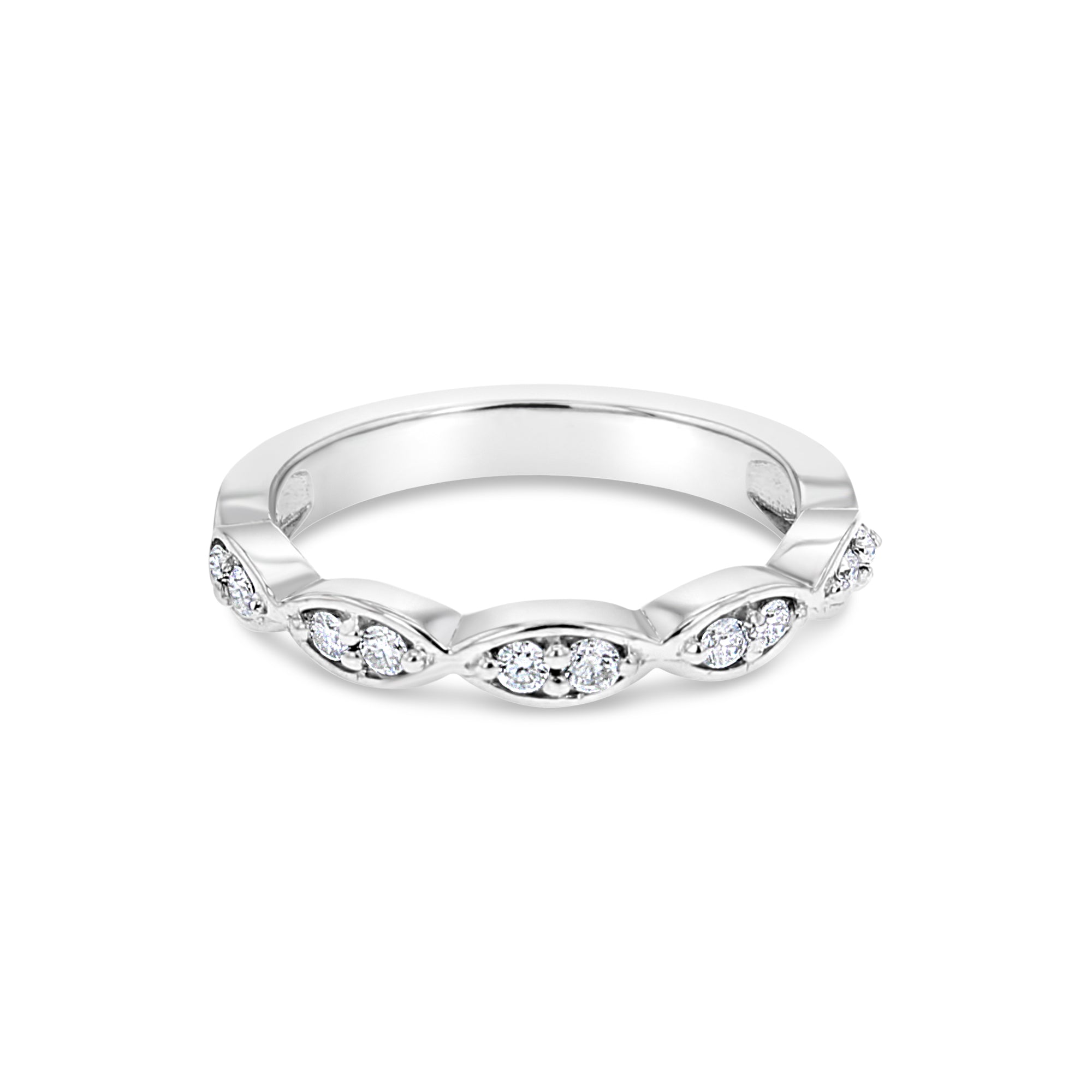 Art Deco Style Stackable Diamond Band Ring - Vintage Inspired Wedding Bands for Women, 14K Gold Plated Stackable Rings for Anniversary, Engagement & Everyday Elegance
