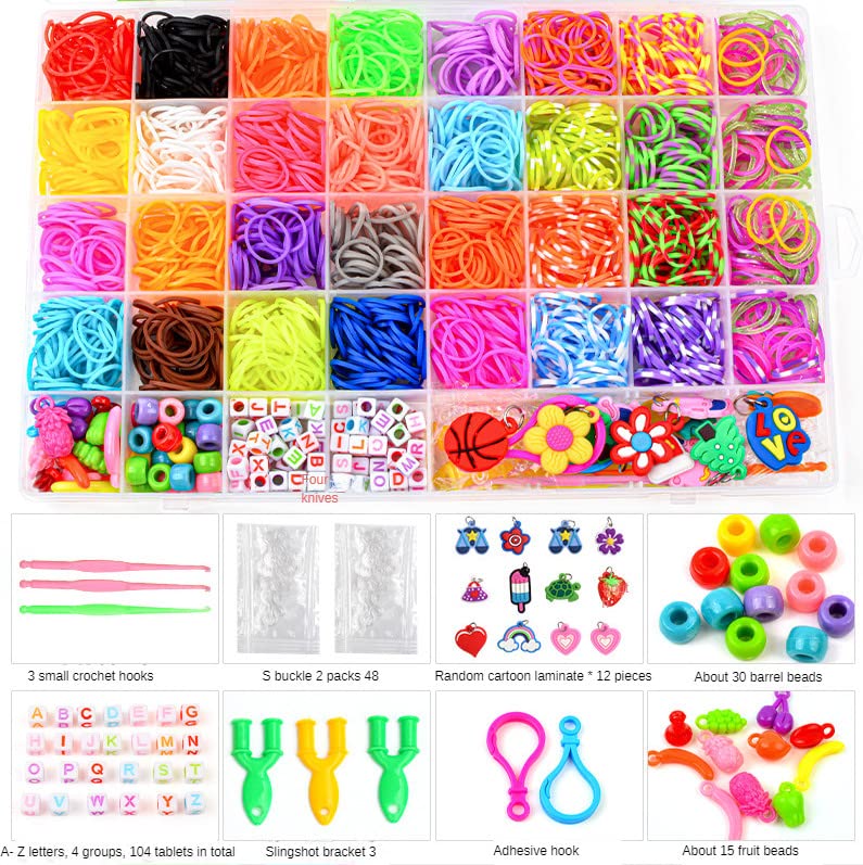 TONZACK 2800+ Loom Bands Kit - 30 Colorful Rubber Bands for DIY Bracelet Making, Includes 40 Grids, Beaded Hook Pendants - Perfect Kids Craft Gift for Boys & Girls | Great for Birthday Parties, Arts & Crafts Activities, and Creative Playtime