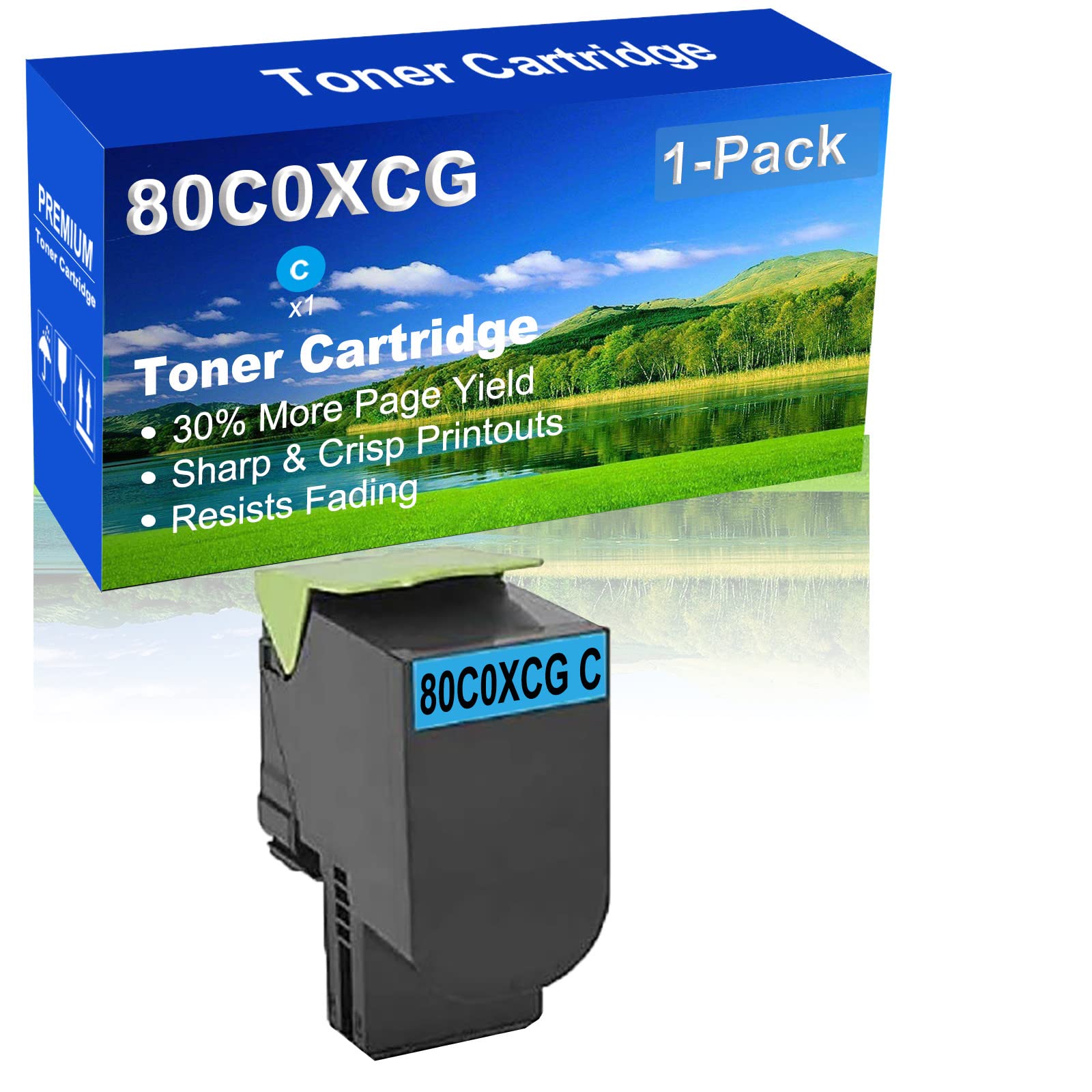 High Yield 80C0XCG Compatible Cyan Laser Toner Cartridge (1-Pack) for HP CX510de/CX510dhe/CX510dthe Printers - Ideal for Office & Home Printing Needs