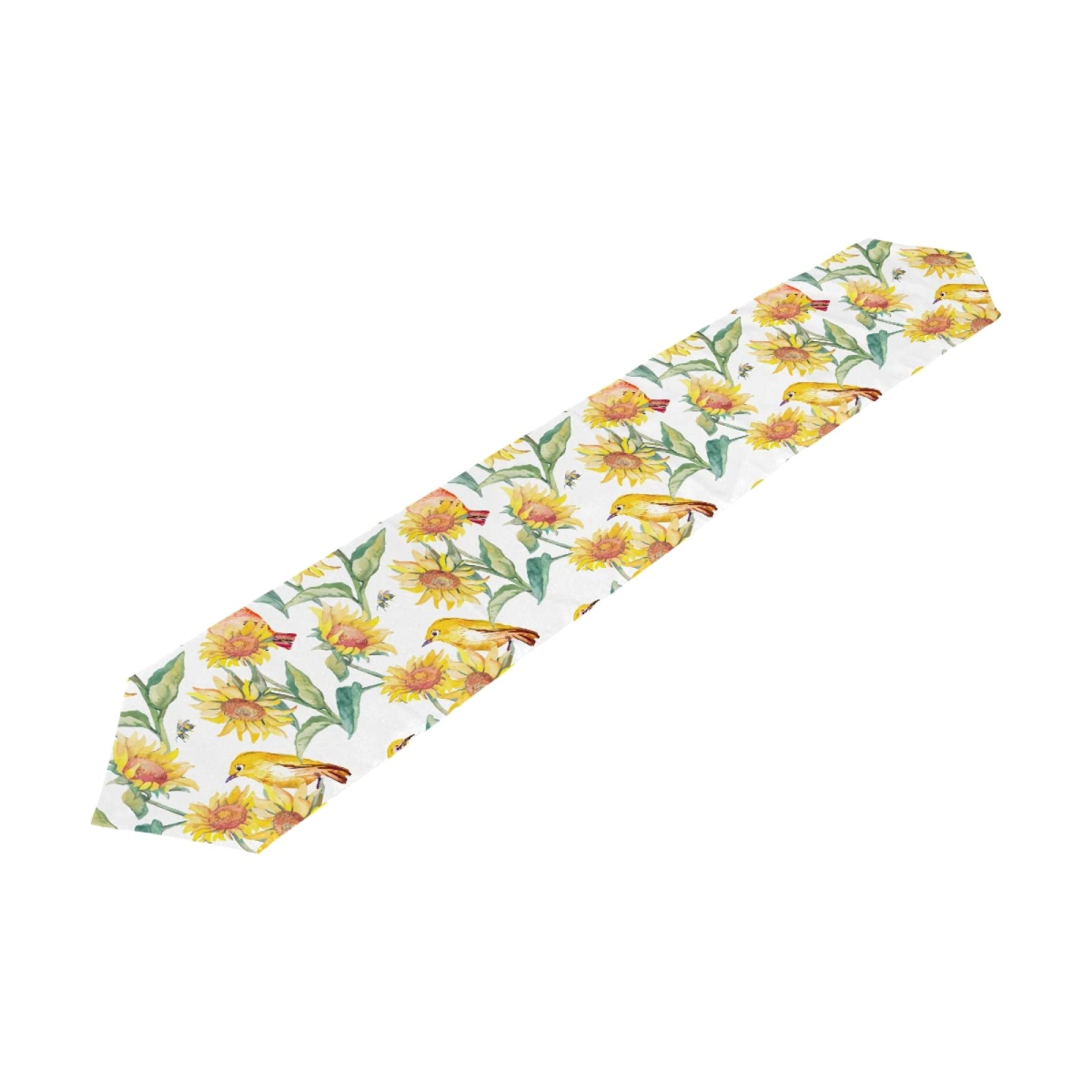 OTVEE Double-Sided Printed Birds Honey Bee & Sunflower Table Runner - 13x90 Inch Farmhouse Kitchen Decor for Coffee Tables, Weddings, Parties & Holiday Dinner Decorations | Perfect for Rustic Home, Dining Room & Seasonal Celebrations