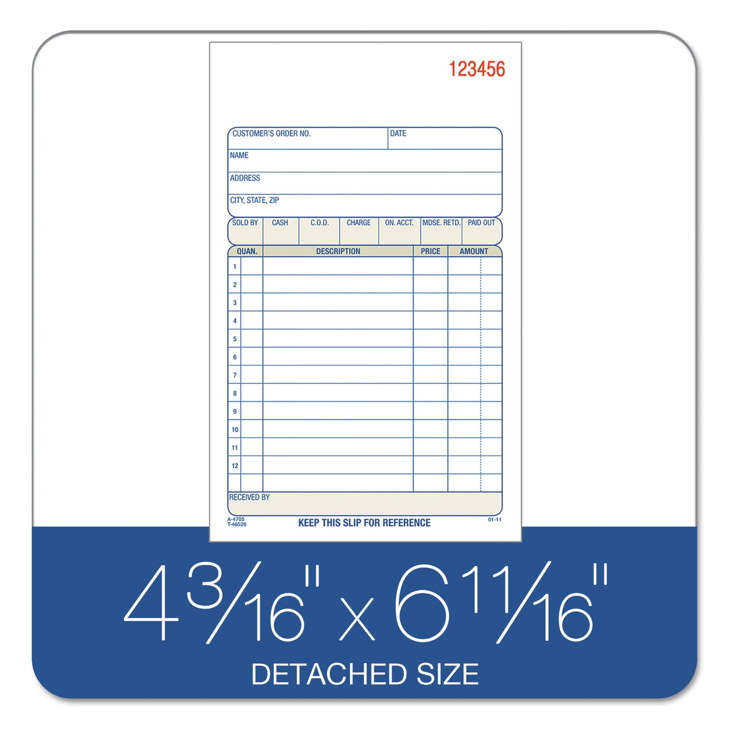 Adams® Multipart Sales Order Pad - 2-Part Carbonless, 12 Lines per Sheet, 4.19