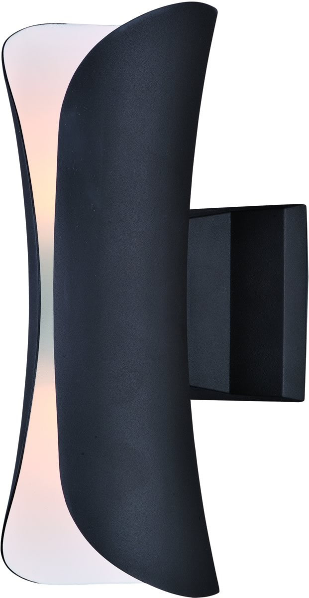 14H Scroll Outdoor Wall Sconce - Black Iron Exterior Light Fixture for Porch, Patio & Garden - Weatherproof Outdoor Lighting for Home & Commercial Use