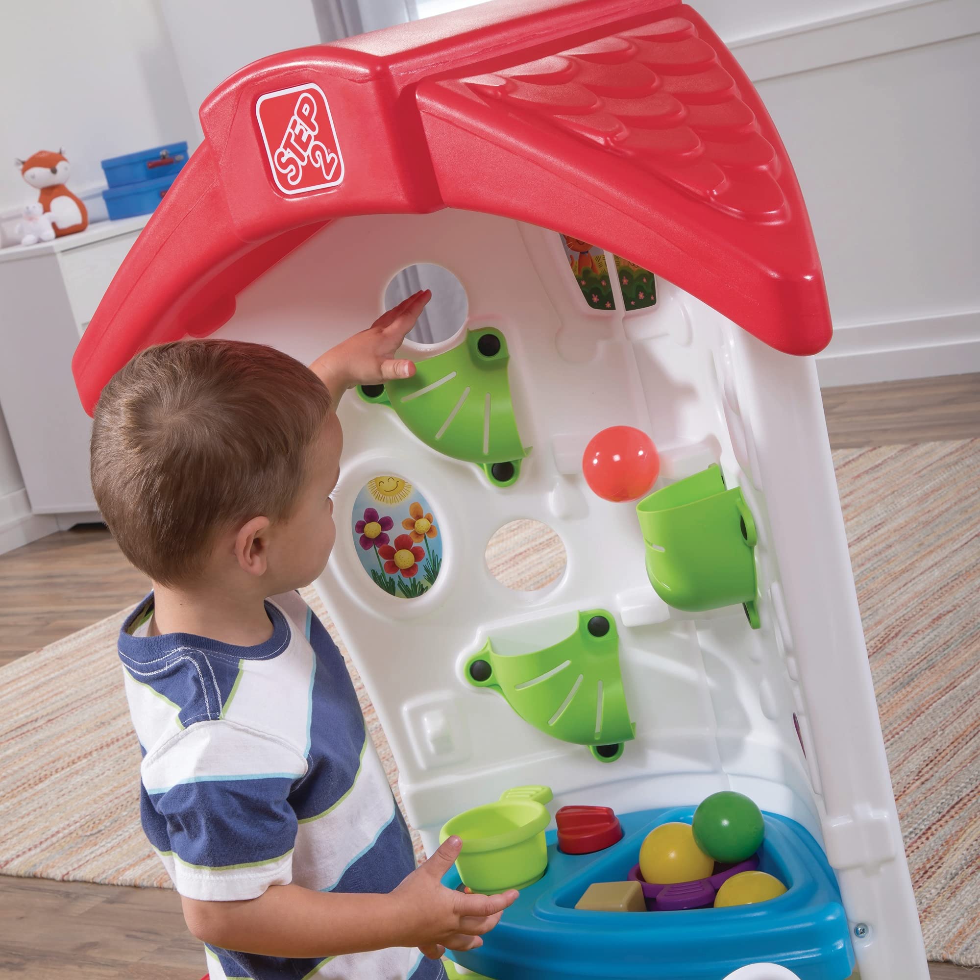Step2 Toddler Corner Playhouse - Indoor & Outdoor Kids Play Gym with Toy Kitchenette & 15-Piece Accessories | Durable Plastic Playhouse for Toddlers 1+ Years | Perfect for Backyard, Playroom & Preschool Pretend Play