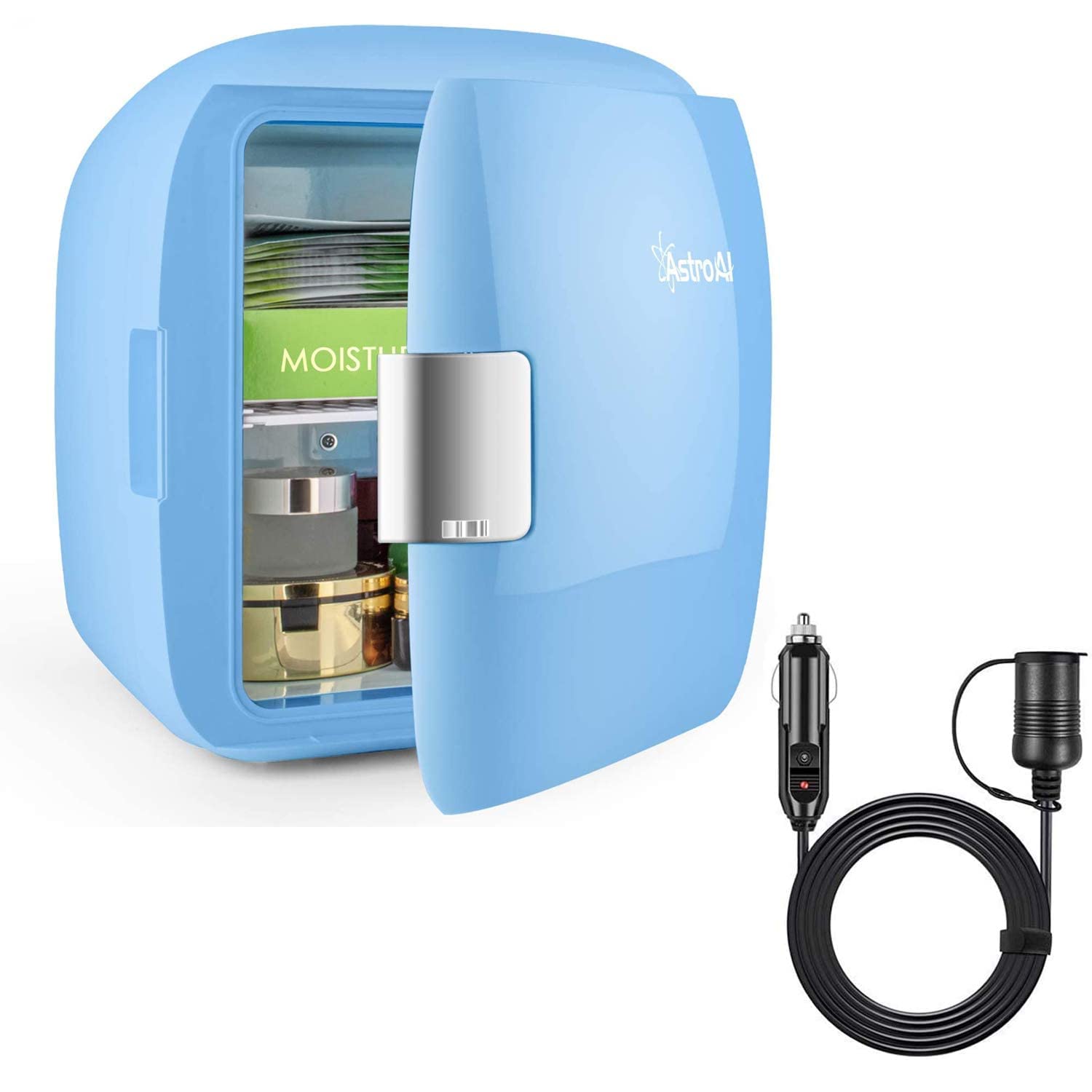 AstroAI 9 Liter/12 Can Mini Fridge Cooler and Warmer with Extension Cord - Portable Compact Refrigerator for Skincare, Cosmetics, Food, Beverages, Medications - Perfect for Home, Office, Dorm, Travel and Road Trips