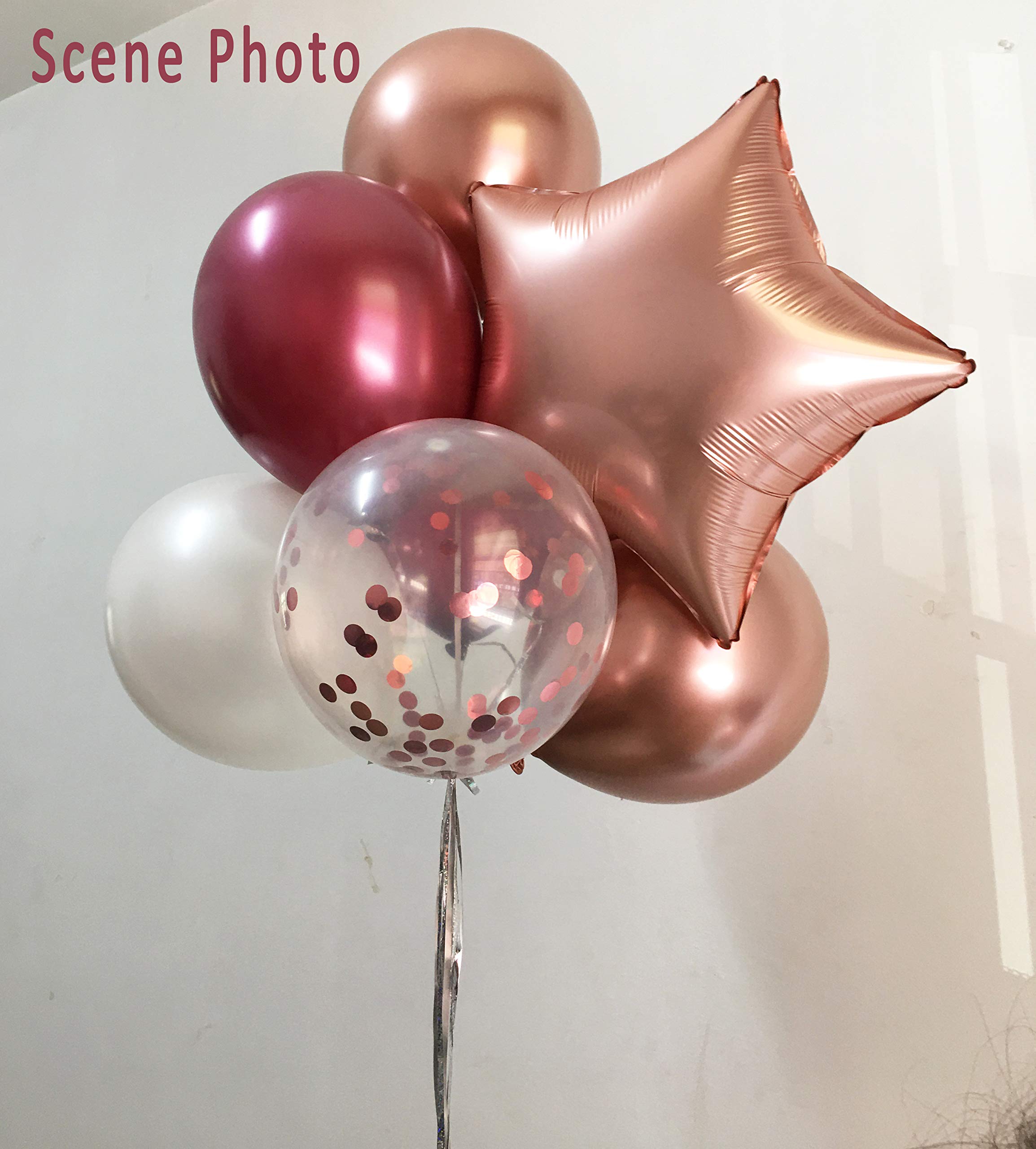 Happy Birthday Balloons for Women - Rose Gold & Burgundy Foil Balloon Letter Banner Kit | Birthday Party Decorations Supplies | Perfect for Birthday Parties, Baby Showers & Anniversary Celebrations