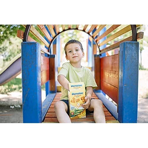 Danalac Banana Baby Biscuits for Toddlers 6+ Months - 120g Snack with Calcium, Iron & Vitamins - Healthy Teething Treat for Infants & On-the-Go Baby Food