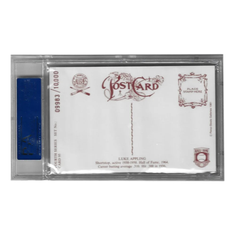 Luke Appling Autographed 1981 Perez Steele #95 Postcard with PSA COA - Chicago White Sox Memorabilia - Perfect for Baseball Fans, Collectors & Sports Memorabilia Displays
