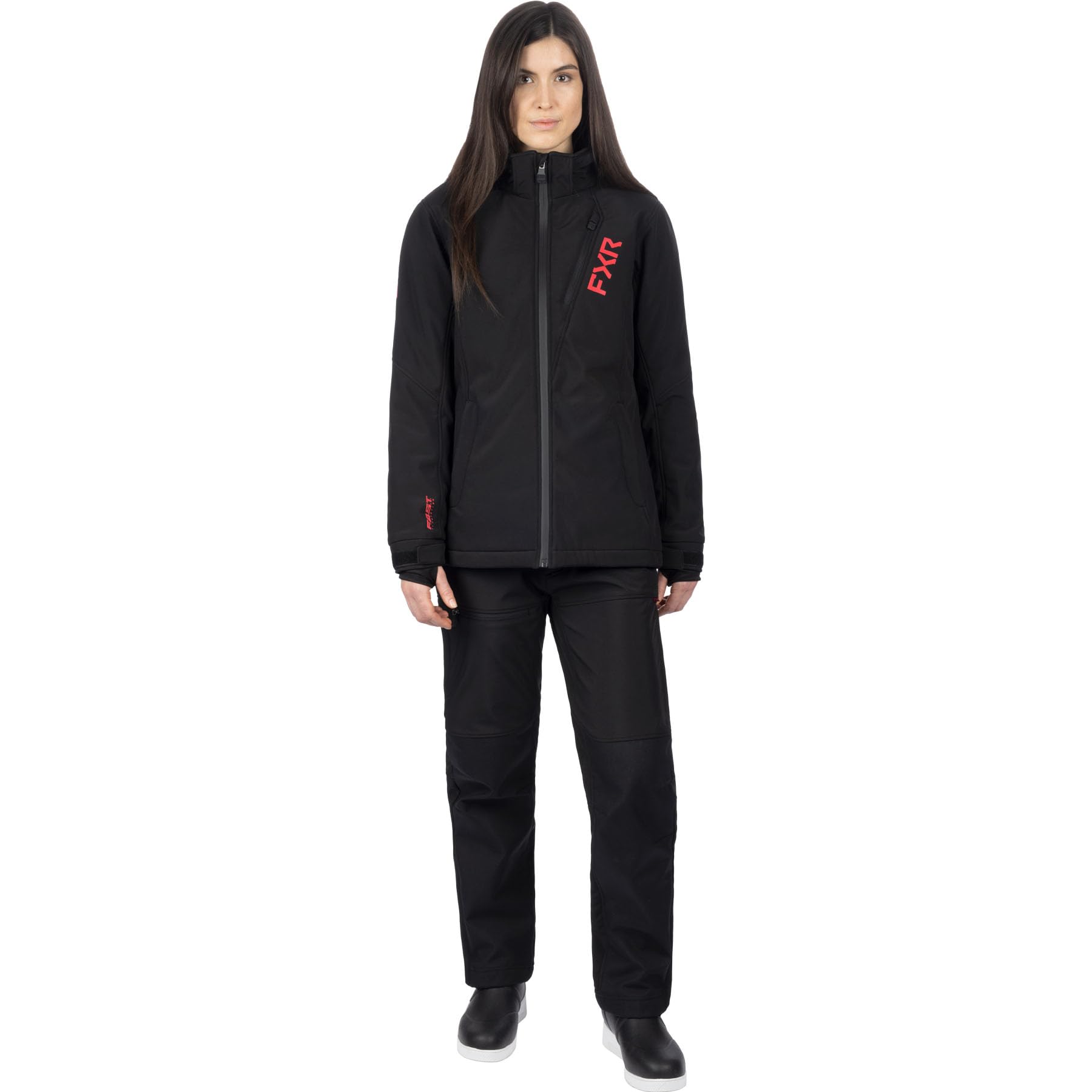 FXR Women's Vertical Pro Insulated Softshell Jacket - Waterproof Windproof Winter Jacket for Skiing, Snowboarding & Outdoor Activities (Black/Razz, X-Small) 2025 Edition