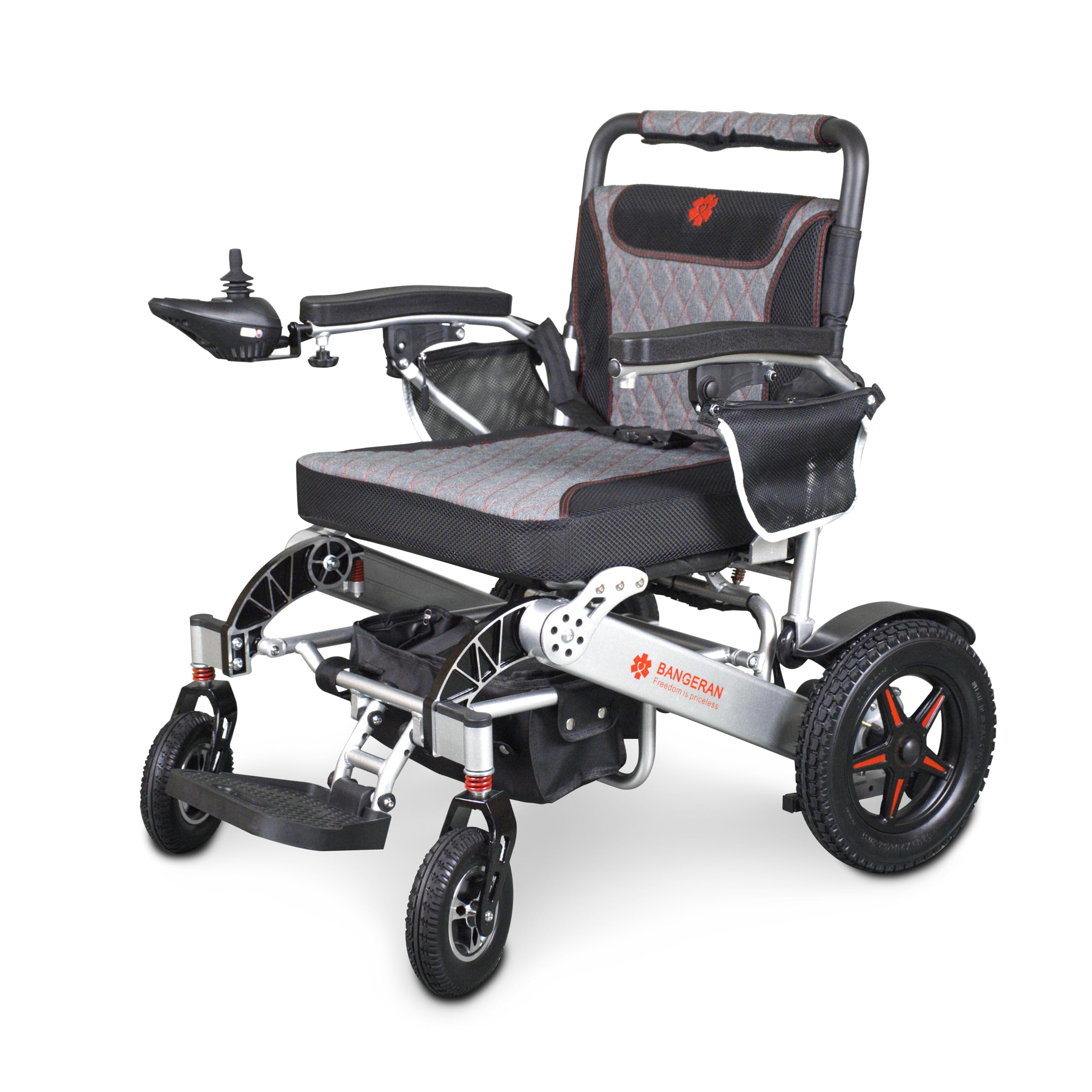 Lightweight Electric Power Wheelchair Mobility Scooter - Foldable Travel Wheelchair for Adults & Seniors - FAA Approved Airplane Safe Motorized Wheelchair (Silver) | Perfect for Air Travel, Shopping Malls & Outdoor Activities