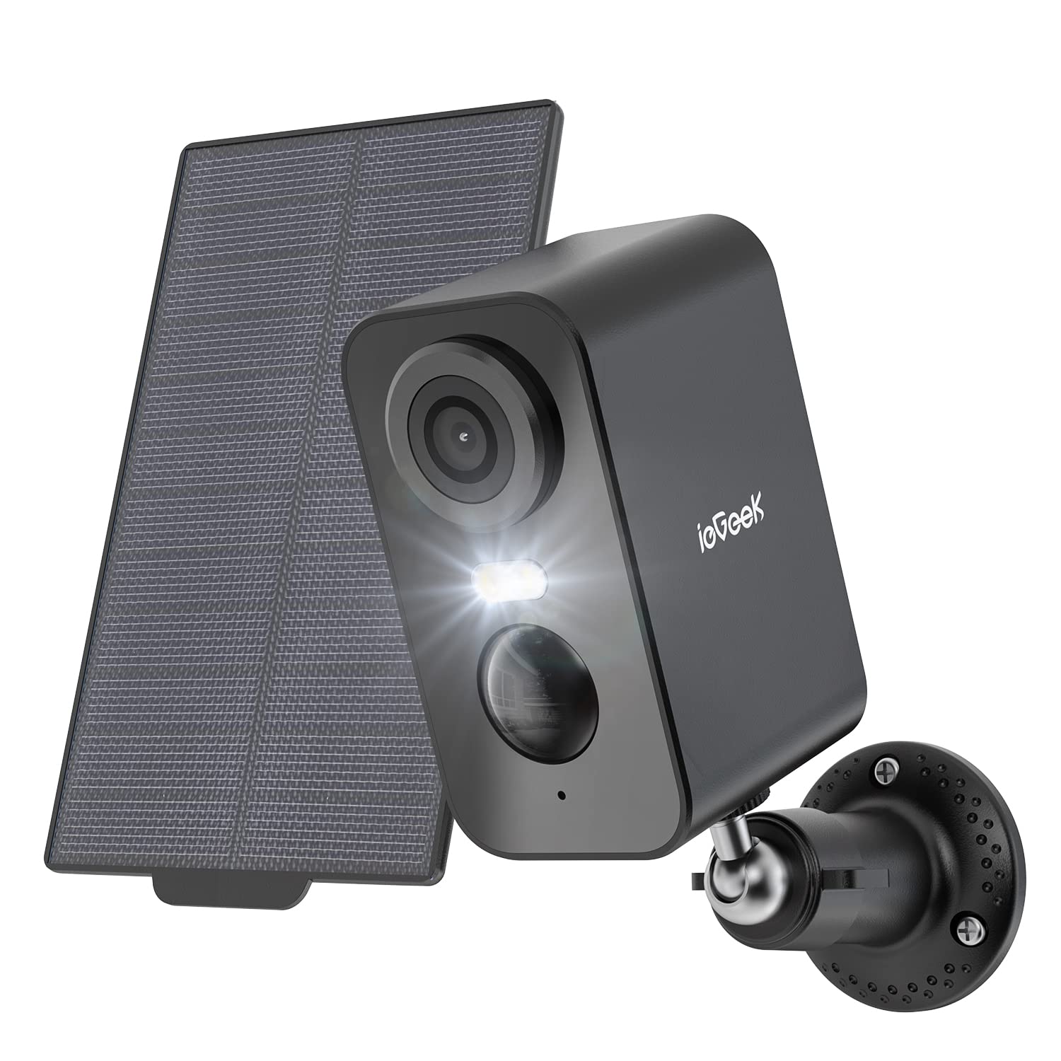 ieGeek 2K Solar Security Camera Wireless Outdoor - WiFi Battery Powered Home Surveillance with Color Night Vision, Motion Detection, 2-Way Audio | Works with Alexa & Google Assistant | Perfect for Backyard, Garage & Front Door Monitoring