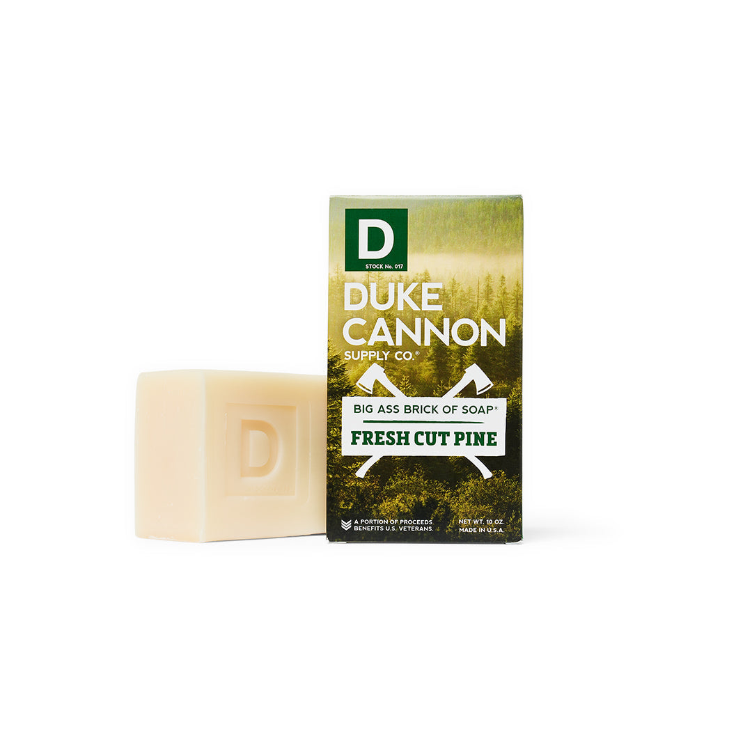 Duke Cannon Big Ass Brick of Soap - Fresh Cut Pine Scented Bar Soap for Men | Long-Lasting, Moisturizing Body Wash | Perfect for Shower, Gym, and Camping Use