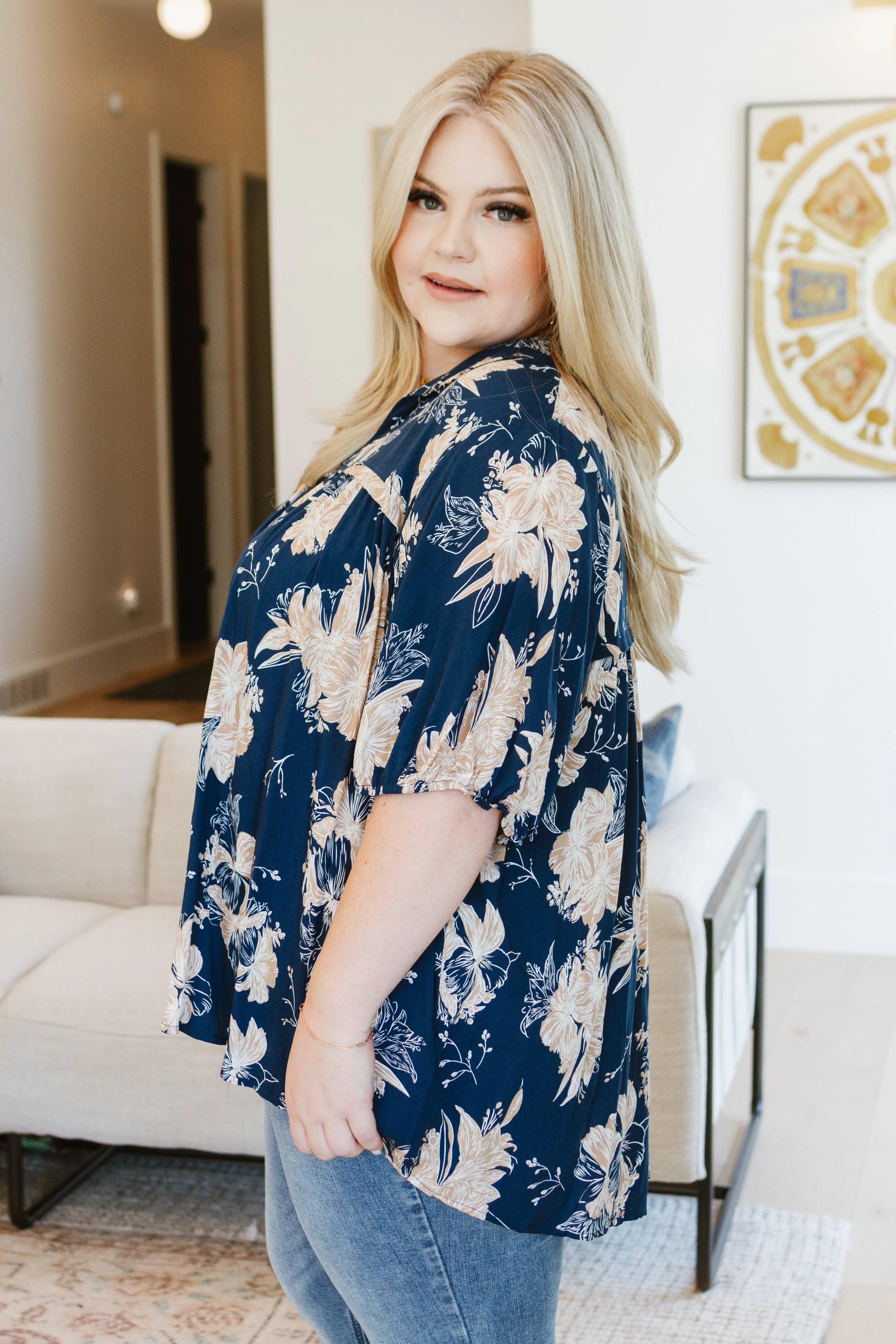 Just Coasting Floral Blouse - Women's Elegant Floral Print Top for Casual Wear, Office & Date Night Outfits | Perfect for Spring & Summer Fashion