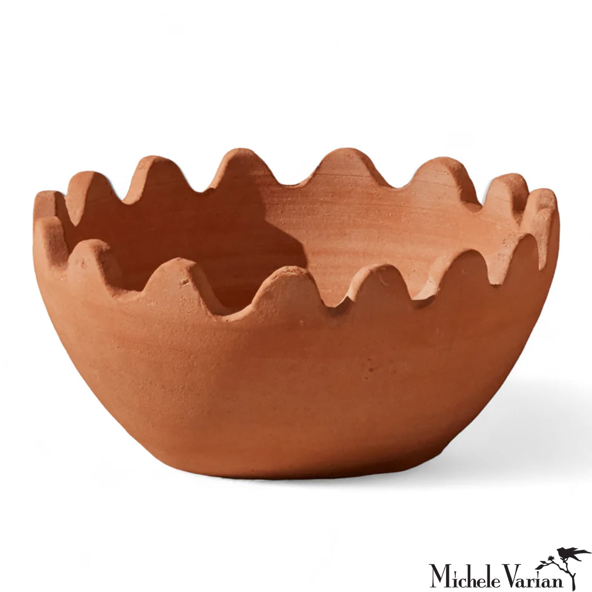 Wave Terracotta Bowl - Handmade Ceramic Serving Bowl for Salads, Pasta & Desserts | Perfect for Home Dining, Parties & Gifts