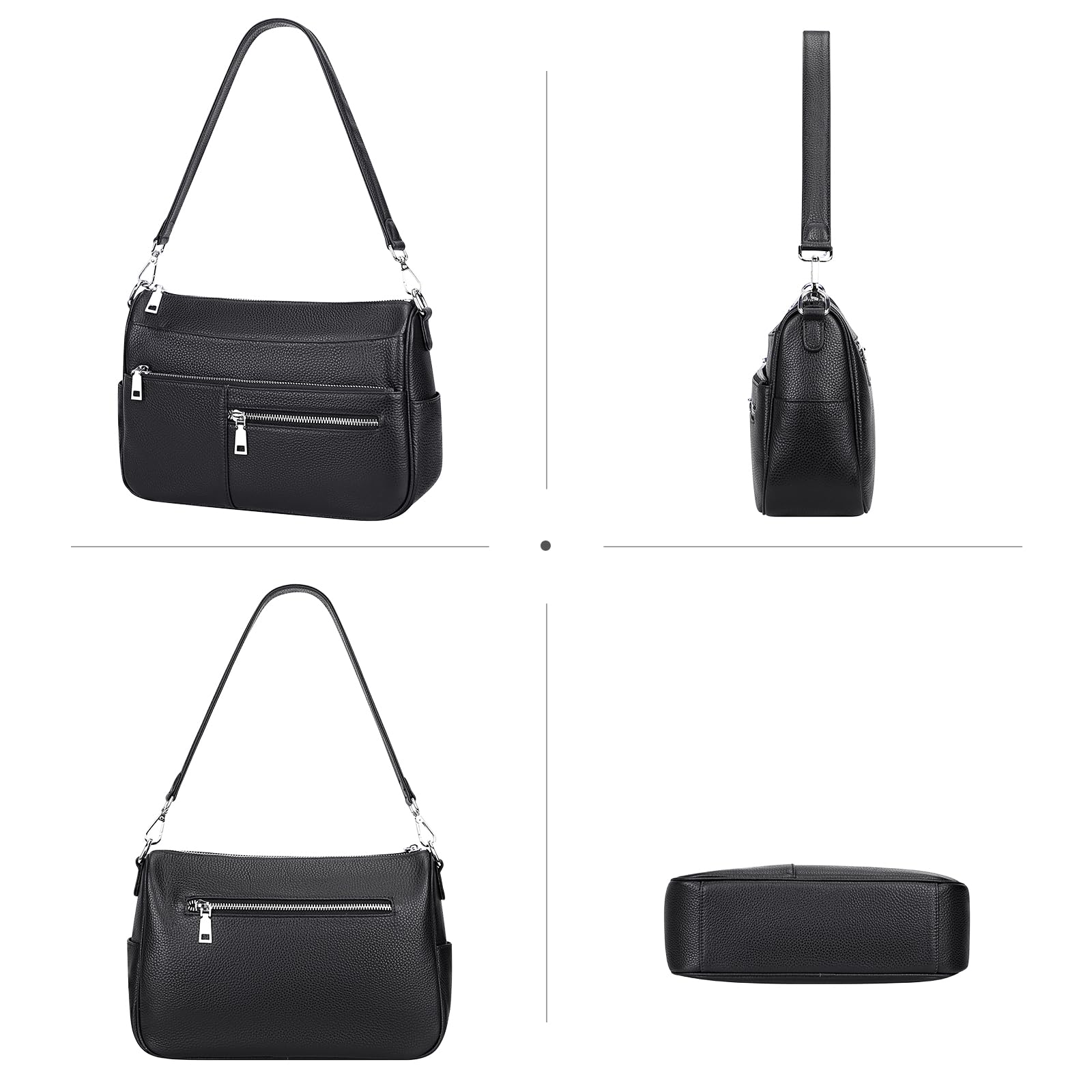 Genuine Leather Shoulder Bag for Women - Small Crossbody Handbag Purse with Adjustable Strap | Perfect for Work, Travel & Everyday Use