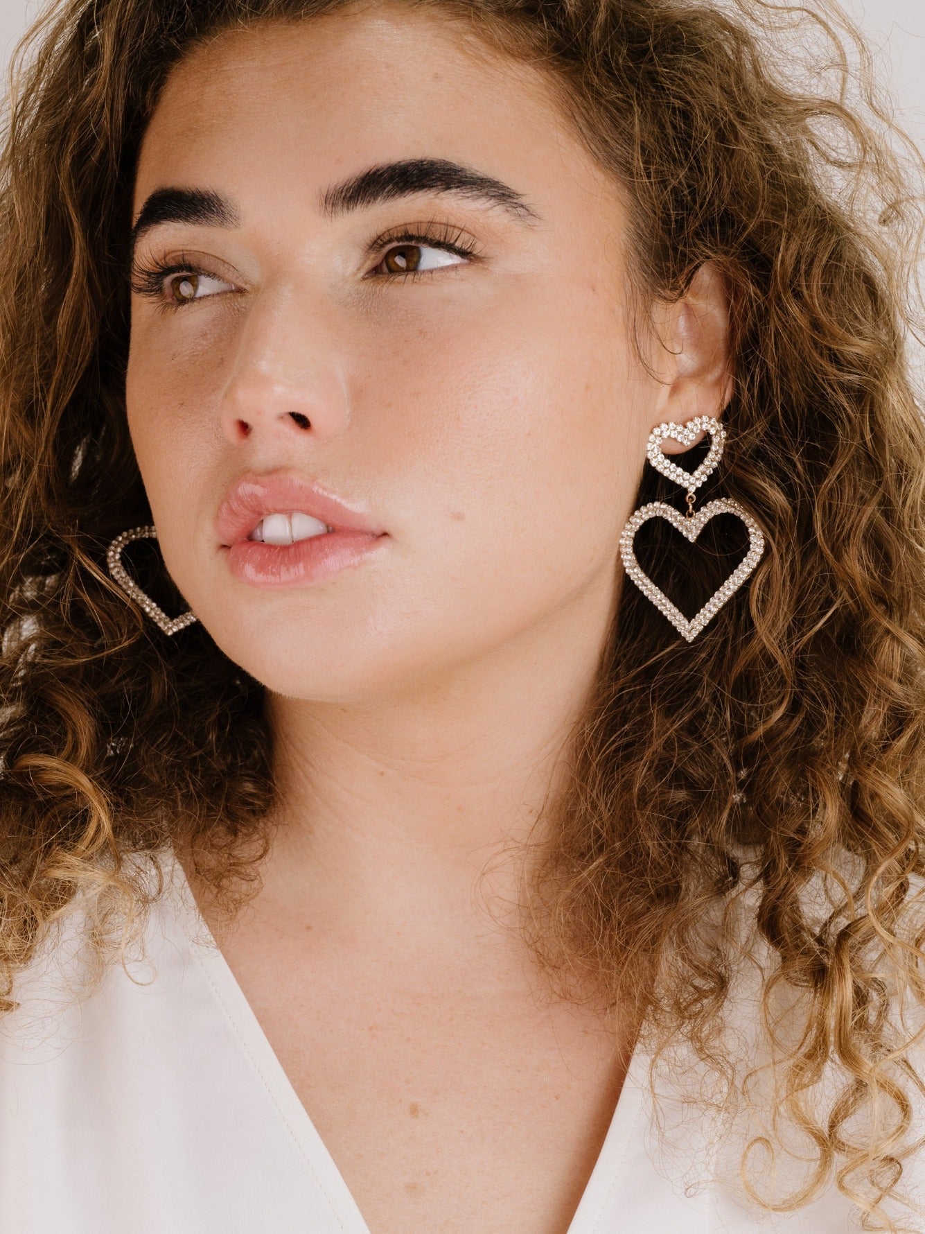 Double Trouble Heart Crystal Earrings for Women - Sparkling Dangle Drop Earrings for Valentine's Day, Anniversary, Party & Special Occasions