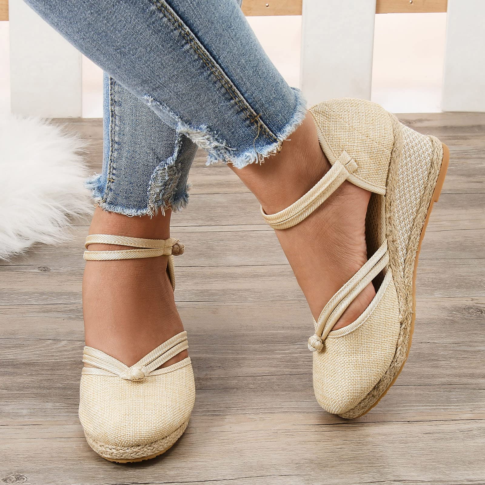 Gibobby Women's Platform Sandals - Casual Summer Flat Sandals with Buckle Strap | Comfortable Open-Toe Dressy Sandals for Beach, Vacation & Everyday Wear