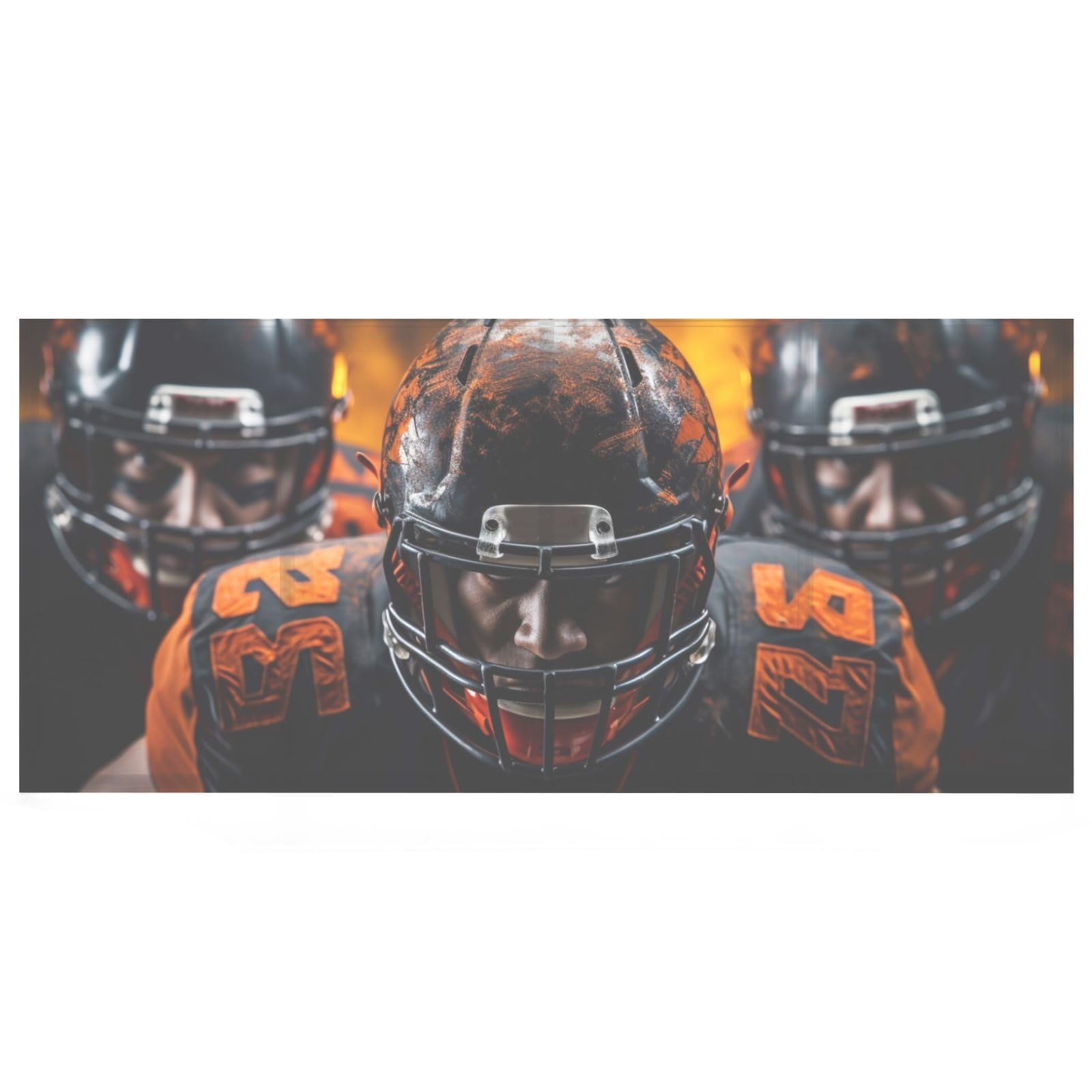 PDZRMY Acrylic Pen Holder with American Football Players Design - 4 Compartment Pencil Organizer, Brush & Utensil Cup - Personalized Pattern Desktop Organizer for Office, School, and Home Decor