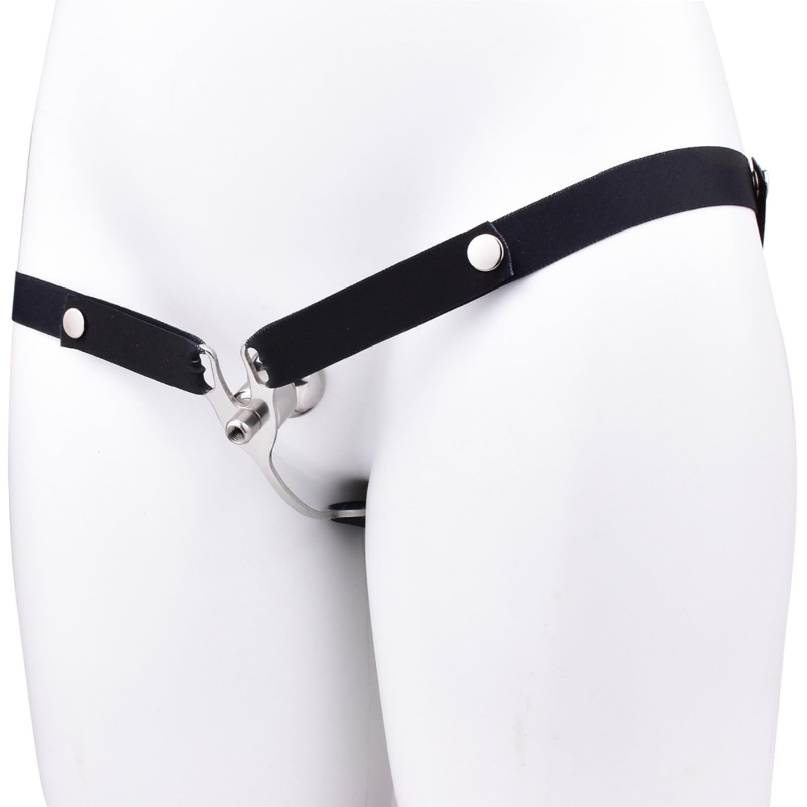 Metal Inverted Chastity Cage with Strap - Flat Male Cock Cage for BDSM, Penis Restraint & Exercise - Black A156 | Perfect for Bondage Play, Male Chastity Training & Adult Toy Collection