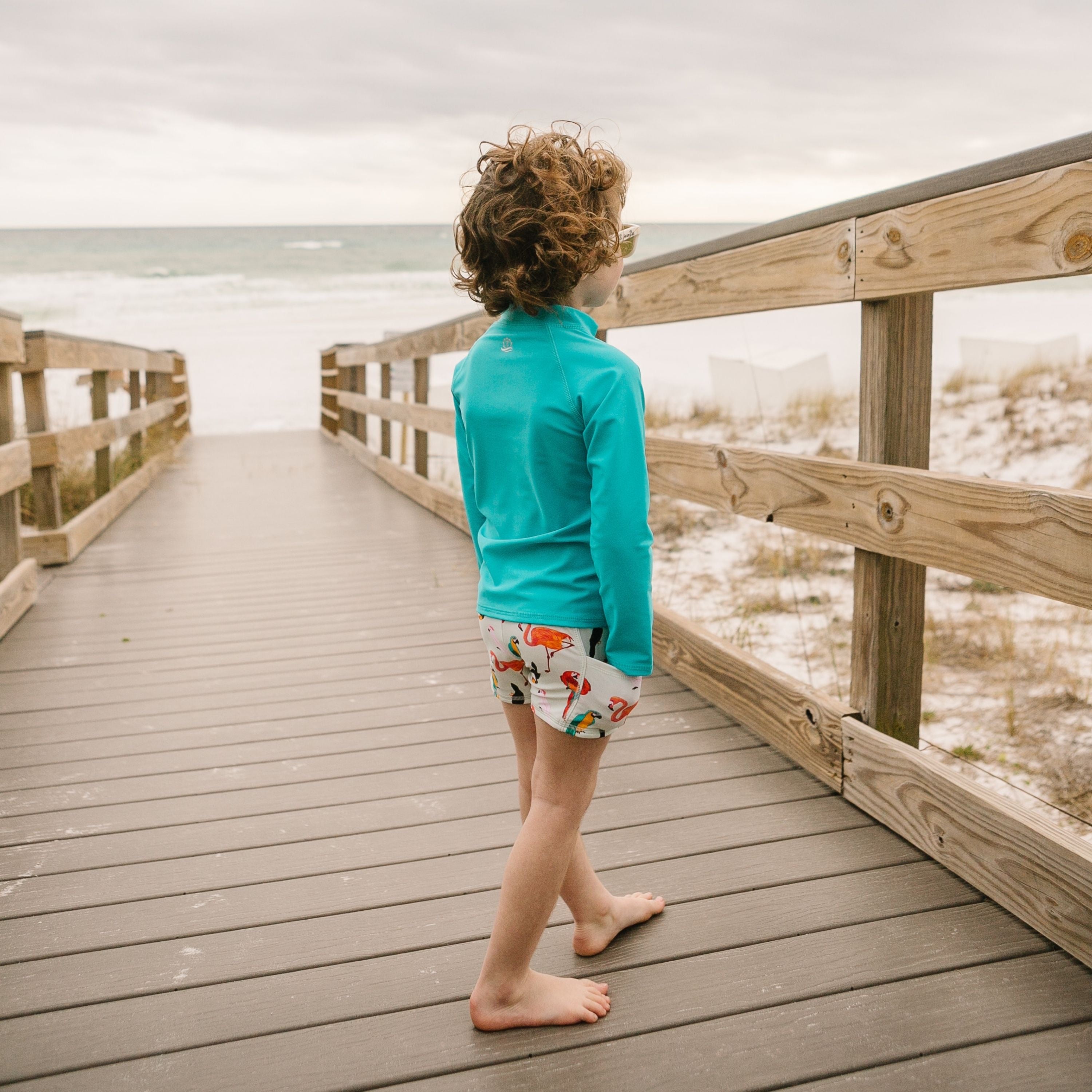 Kids Euro Swim Shorts for Boys & Girls - Tropical Bird Print Quick-Dry Swimwear | Perfect for Beach, Pool & Summer Water Activities