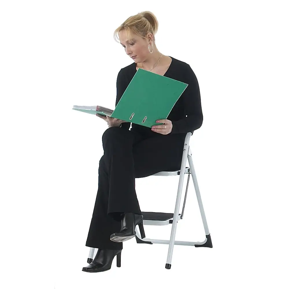 Lightweight Folding Step Stool with Non-Slip Soft Grip Handle - Perfect for Home, Kitchen, Garage, and Office Use