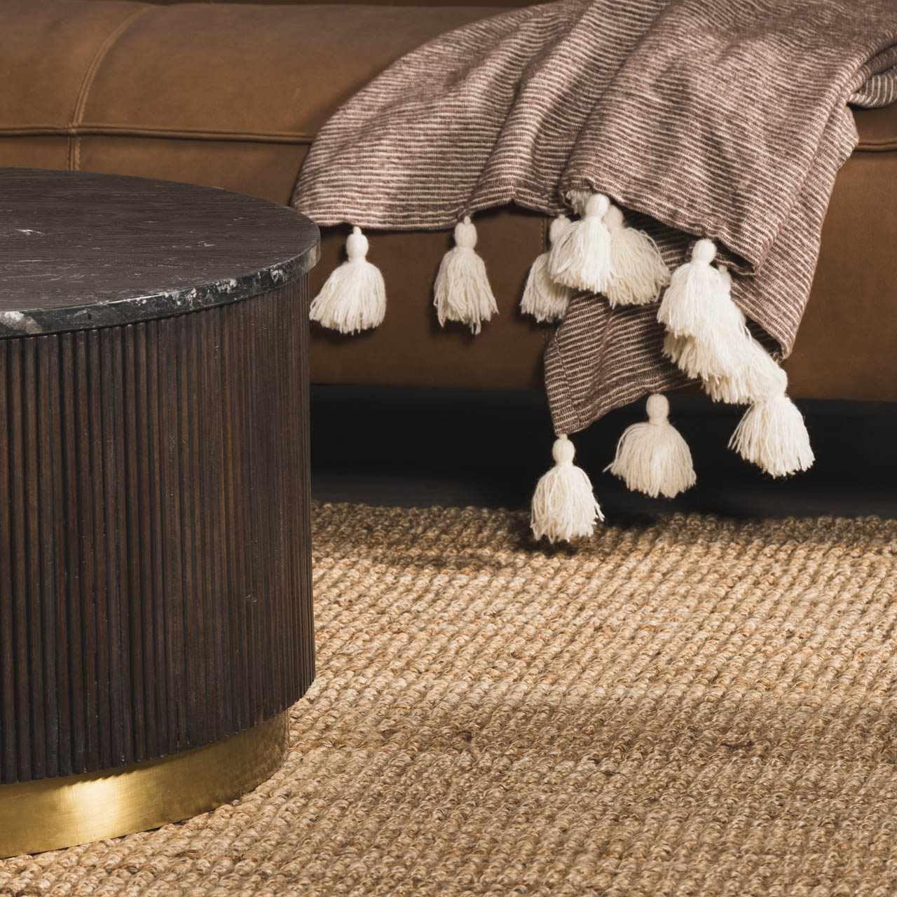 Hauteloom Oaks Solid Handwoven Seagrass Jute Rug - 5' x 7'6