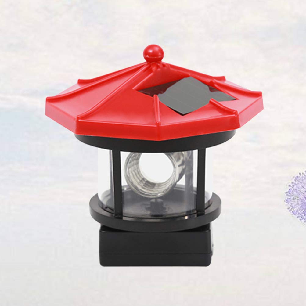 Solar Powered LED Lighthouse Outdoor Light - Waterproof Garden Landscape Lamp for Lawn, Patio, Pond Decoration (Red) | Perfect for Backyard, Pathway & Poolside Lighting