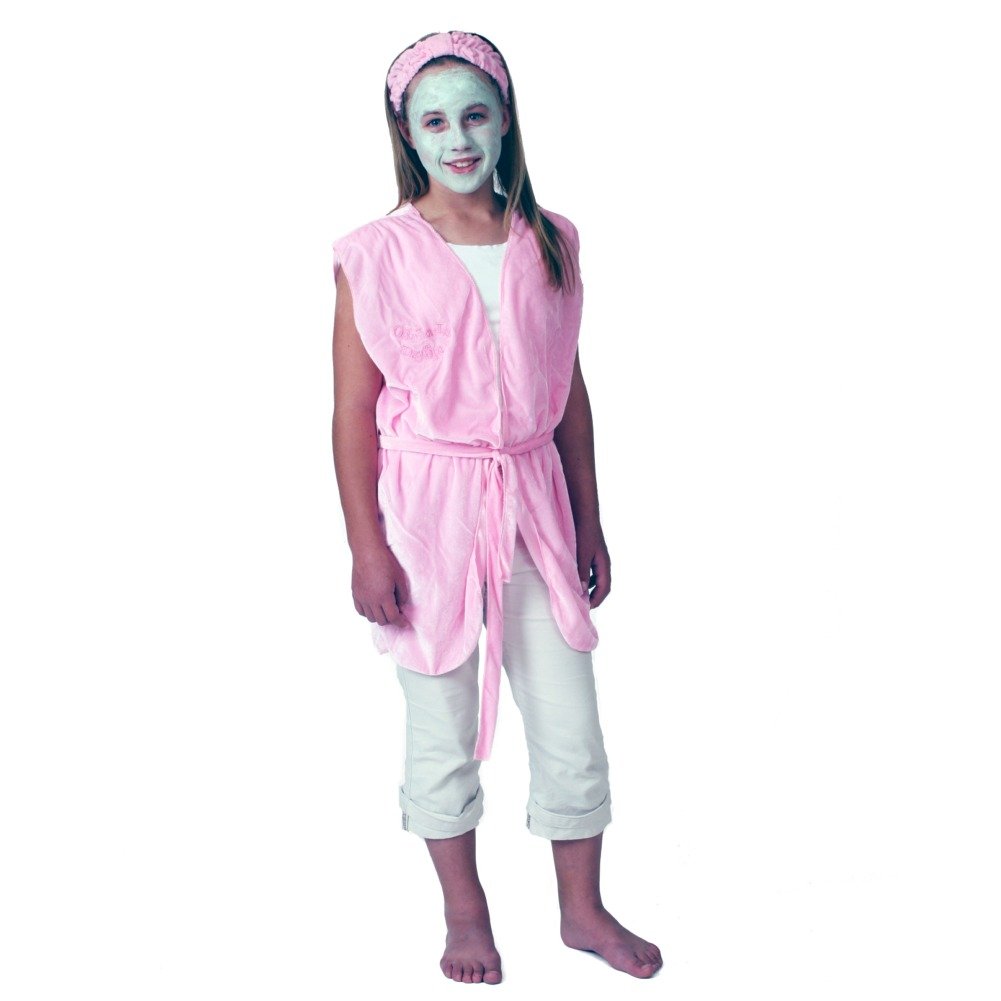 Girls Spa Robe & Headband Set - 8 Pack for Kids Birthday Party, Sleepover, and Relaxation at Home