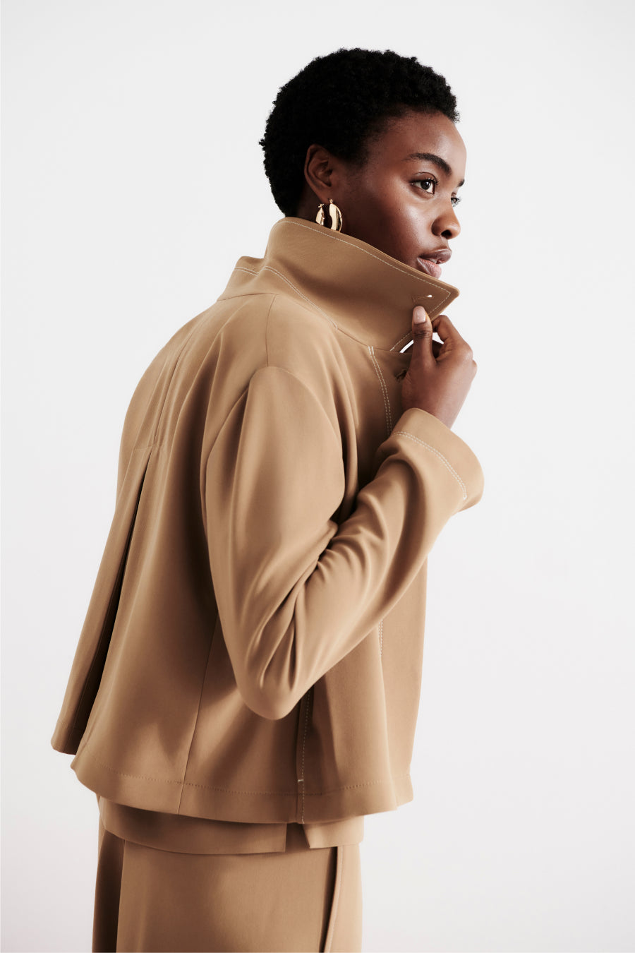 Elena Travel Culotte Pants - Everyday Comfort in Soft Crepe Fabric with Light Saddle Color | Perfect for Work, Travel & Casual Wear