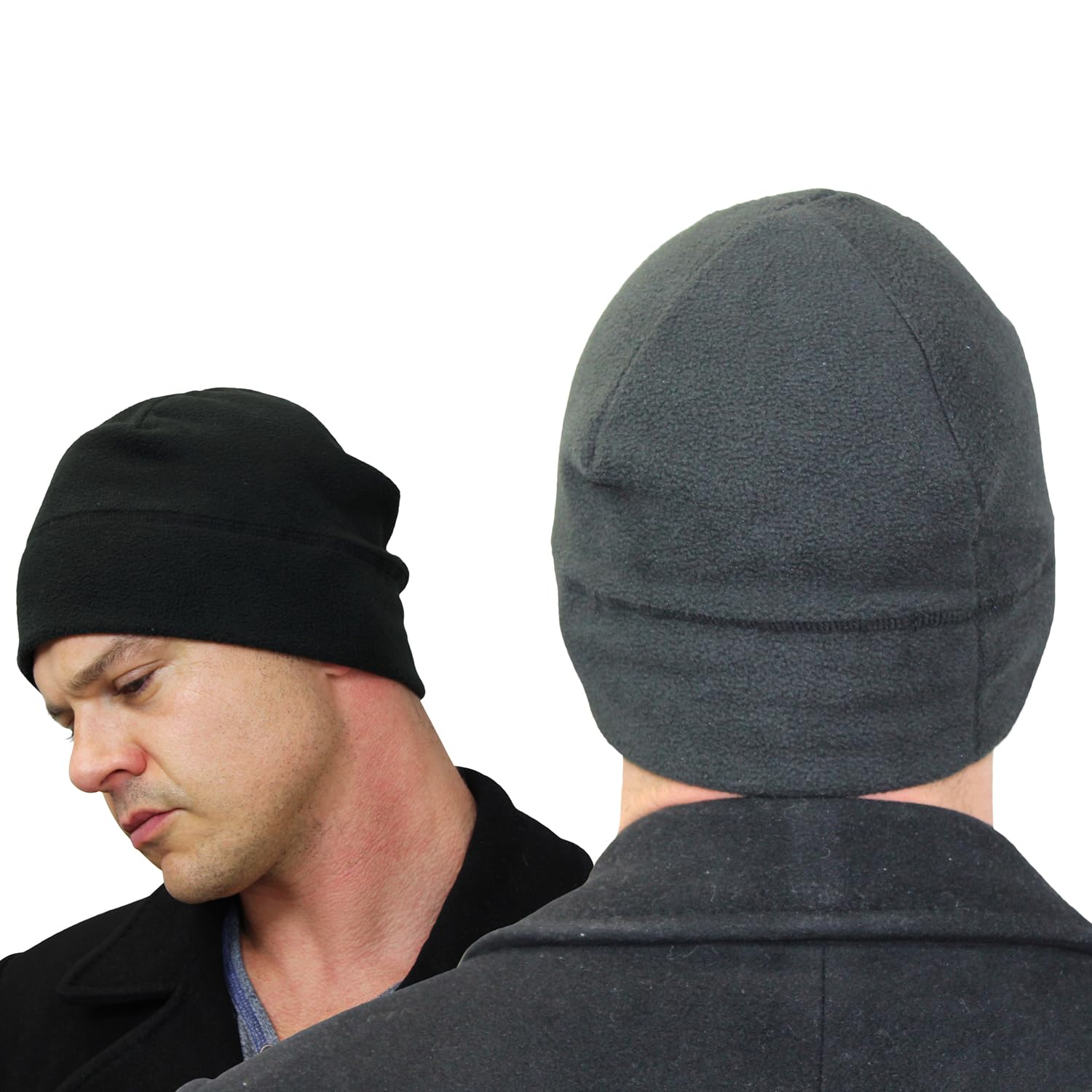 Tactical Fleece Watch Cap Beanie - Warm Skull Cap Fleece Hat for Men & Women - Winter Outdoor Hiking, Hunting, and Military Use