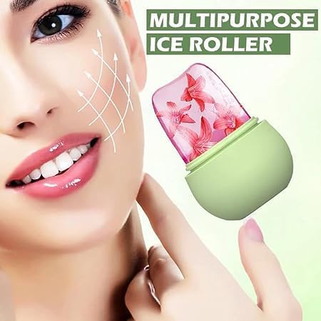 Shrav Anti-Leak Silicone Ice Face Roller with Ice Molds for Face Massage & Eye Care | Cooling Skin Therapy for Women | Perfect for Morning Routine, Puffiness Relief & Spa Day at Home