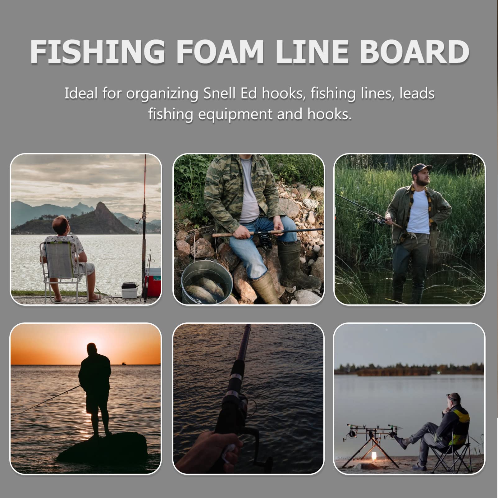 **Gatuida 10-Piece Foam Fishing Line Spool Board – Fishing Leader Wire Wrapped Holder & Hook Organizer – Ideal for Freshwater, Saltwater, and Ice Fishing**
