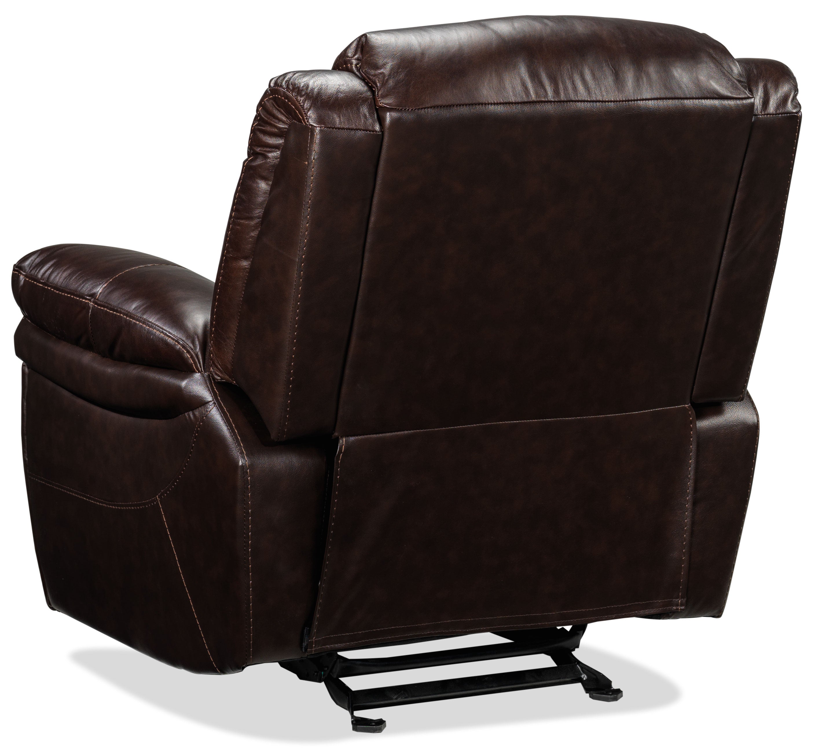 Cooper Leather Rocker Recliner Chair - Genuine Brown Leather Living Room Furniture for Relaxation & Comfort | Perfect for Home Theater, Nursery, and Reading Nook