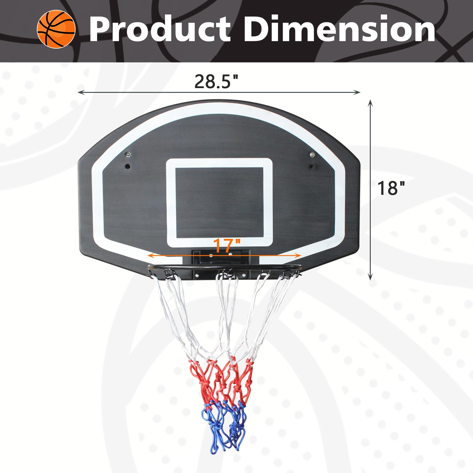 Rakon Wall-Mounted Basketball Hoop - 28.5