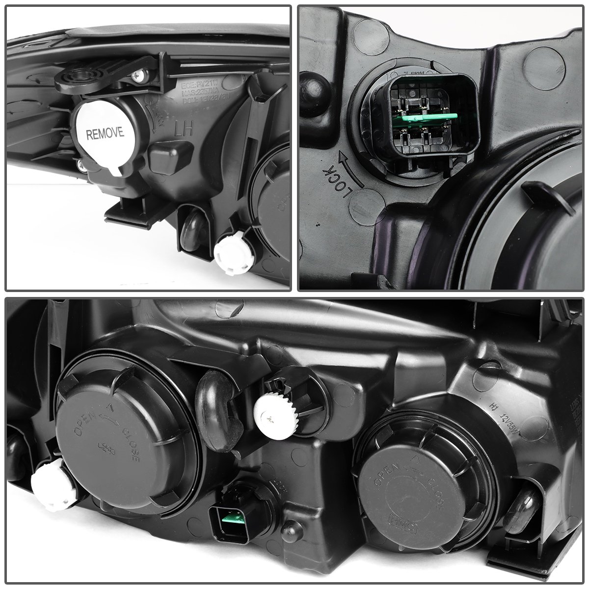 DNA MOTORING HL-OH-050-SM-CL1 Smoked/Clear Headlight Pair - Compatible with 2007-2009 Hyundai Elantra | Replacement Headlights for Improved Night Visibility & Style Upgrade