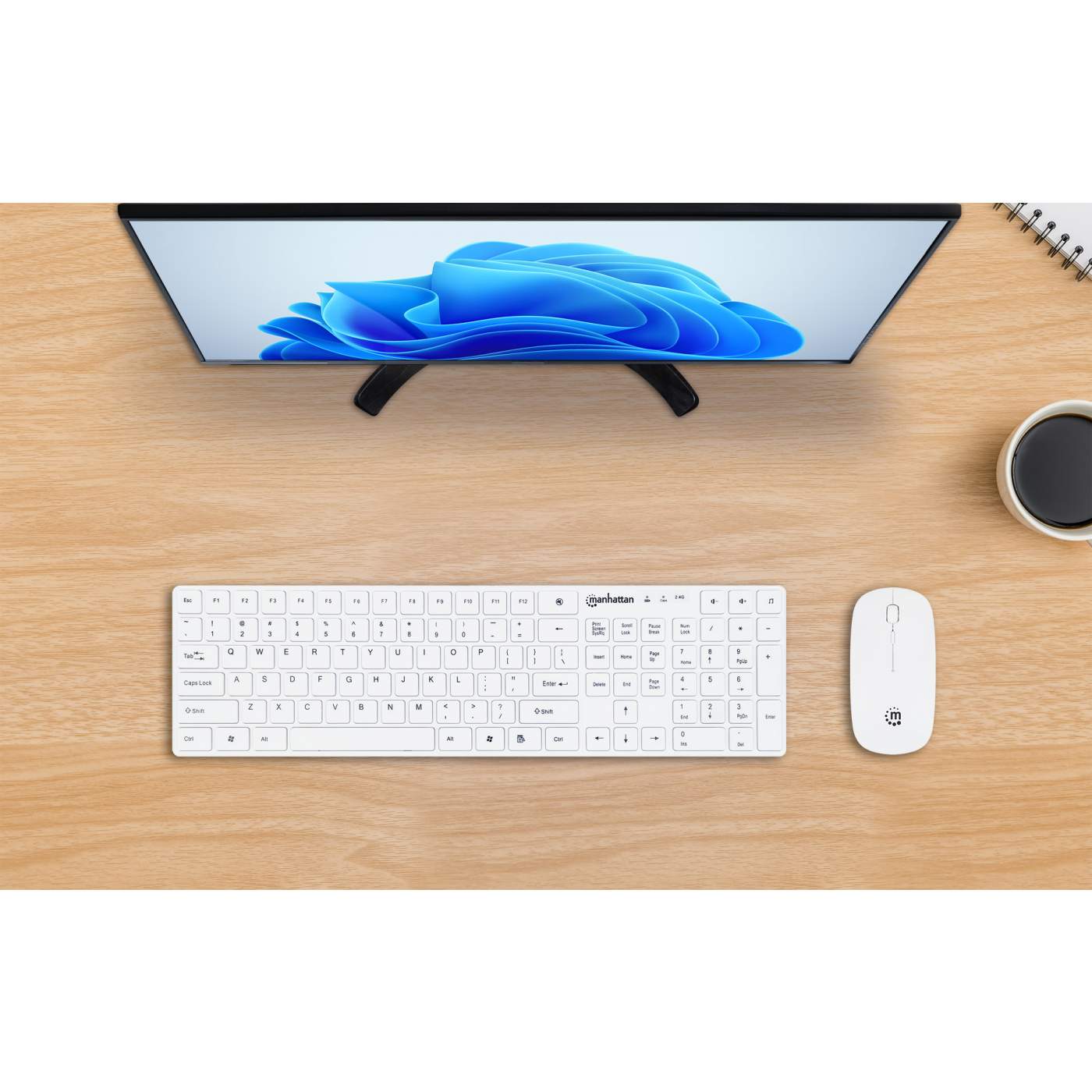 Wireless Keyboard and Mouse Combo - 2.4GHz Ergonomic Optical USB Set for PC, Laptop, Mac - Perfect for Home Office, Gaming, and Work