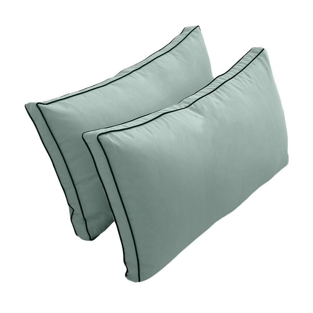 Prolinemax SLIPCOVER ONLY - S2 Outdoor Daybed Mattress Bolster Backrest Cushion Covers with Contrast Trim for Twin-XL Size (AD002) | Weather-Resistant Patio Furniture Cover for Poolside Lounging and Garden Relaxation