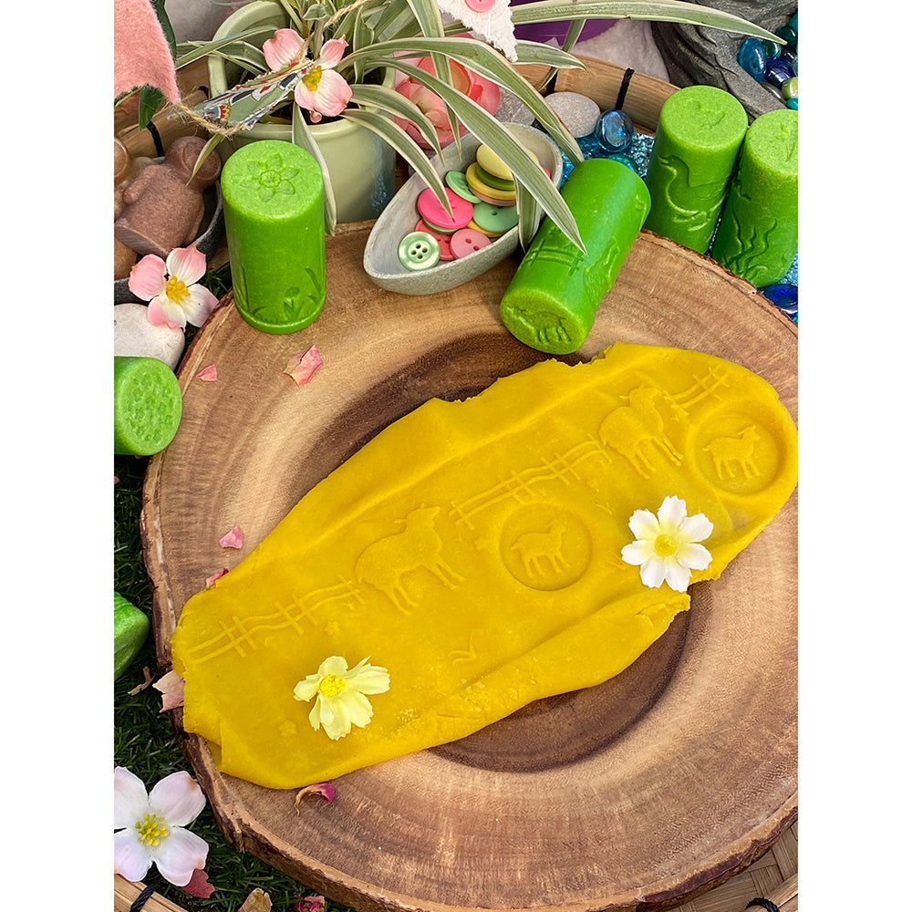 Yellow Door® Let's Roll Seasons Dough Roller Set - 4 Seasonal Textured Rolling Pins for Kids Sensory Play, Early Learning & Fine Motor Skills Development - Perfect for Playdough, Clay & Baking Activities