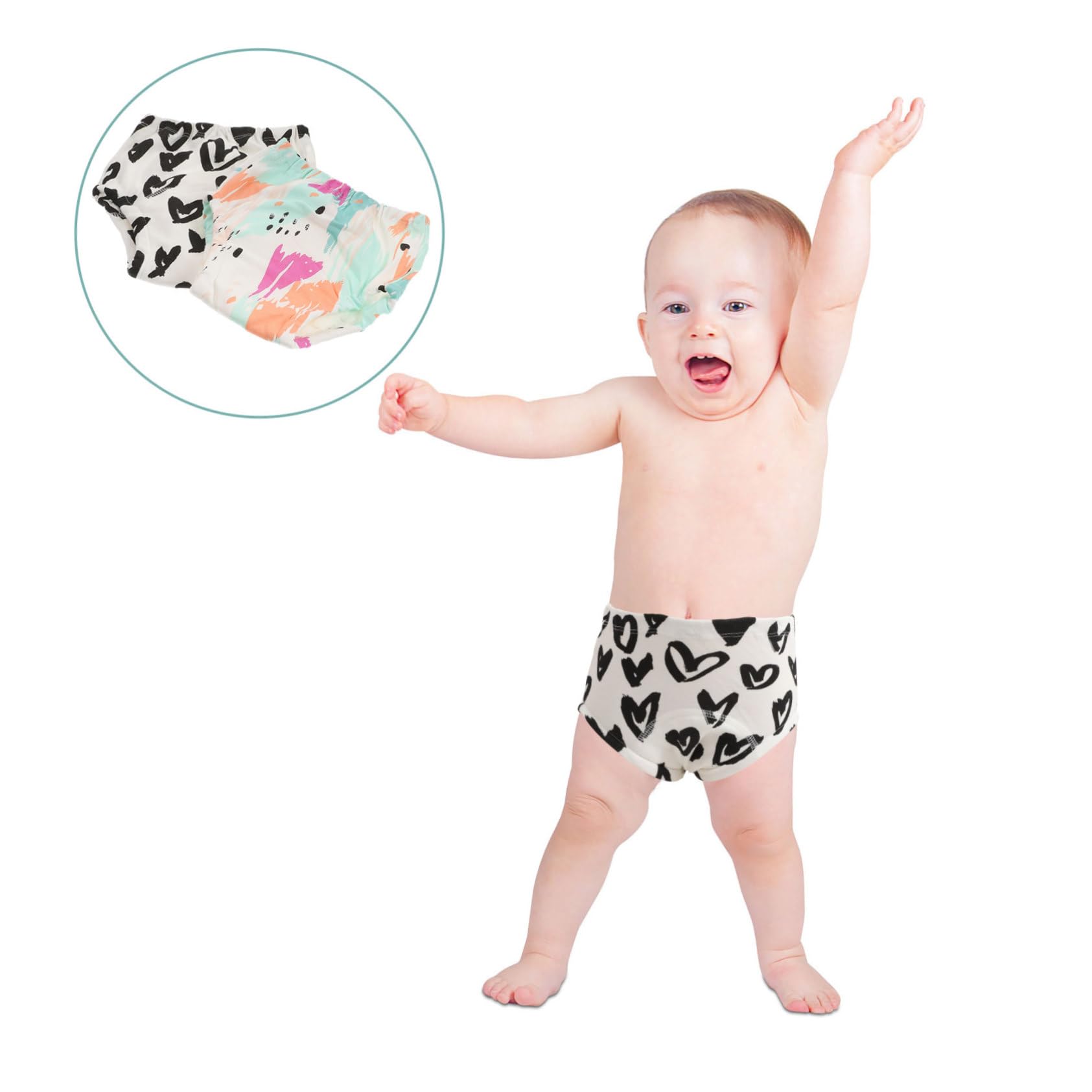Wakauto 10 Pack Washable Reusable Training Underwear for Toddlers - Soft Breathable Gauze Potty Training Pants for Boys & Girls - Perfect for Daycare, Travel & Home Use